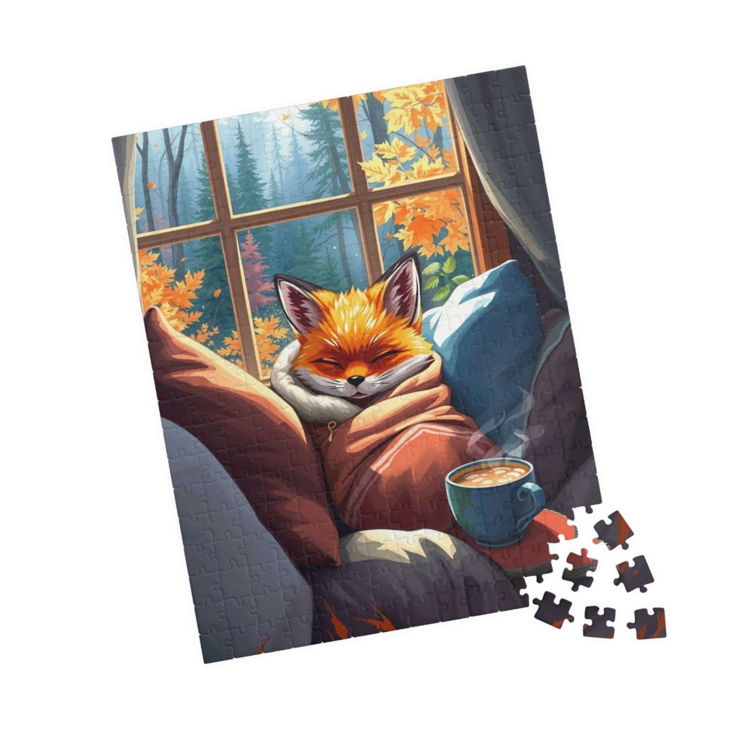 Cozy Fox Puzzle | 110, 252, 520, 1014-Piece Jigsaw Game for Adults | Perfect Gift for Animal Lovers, Family Game Night, Indoor Fun Puzzle The Puzzle Chest