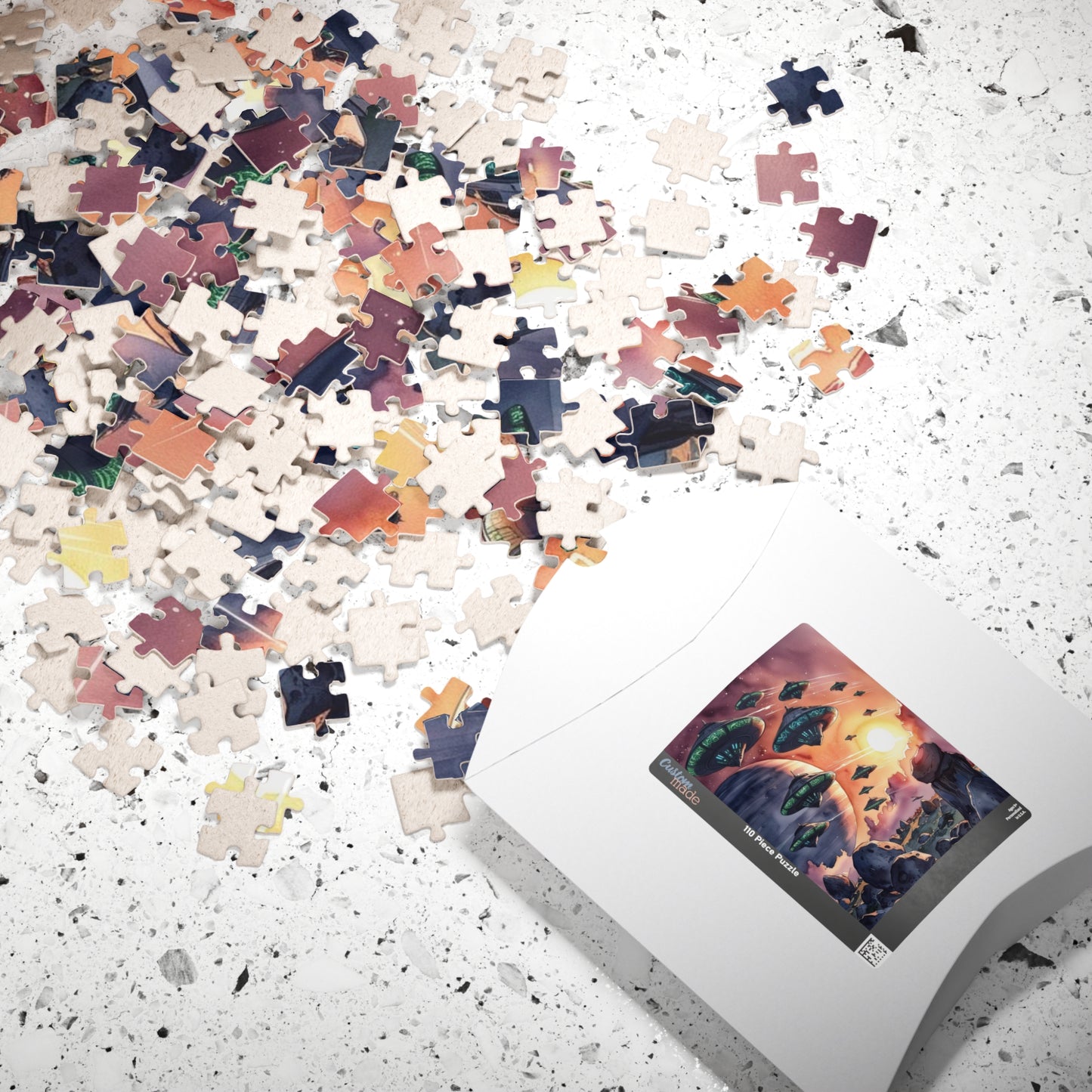 Space Fleet Puzzle, Alien Spaceship Jigsaw Game, Ringed Planet Asteroid Field Puzzle 110-1014 Piece, Sci-Fi Gift, Space Lover, Fun Hobby Puzzle The Puzzle Chest
