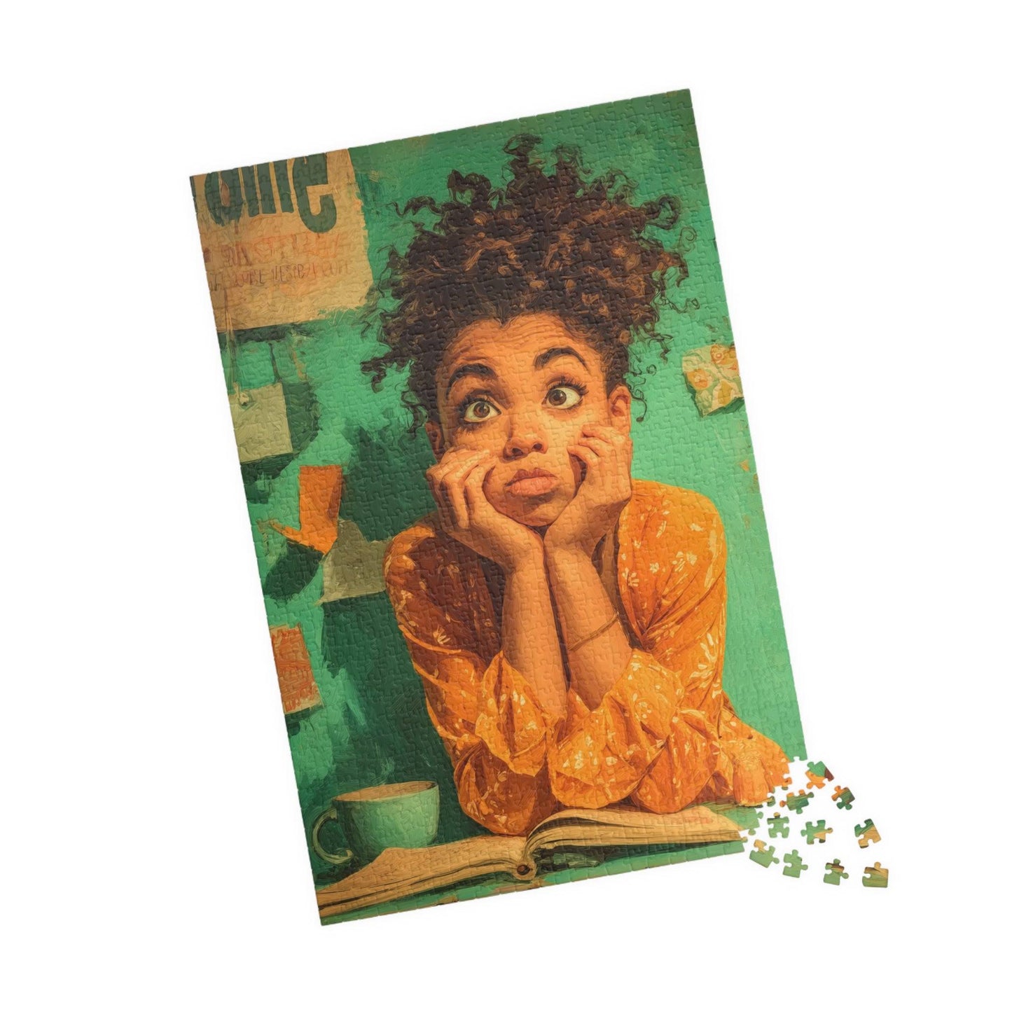 African American Quiet Moments Jigsaw Puzzle: Black Girl Reading, Afrocentric Childhood in Soft Pastels 1014 pcs (Vertical) Puzzle The Puzzle Chest
