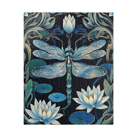 Vintage Dragonfly Jigsaw Puzzle Gifted, Nature-Themed Floral Design William Morris Inspired Tabletop Game for Family Bonding Entertainment 110 pcs (Vertical) Puzzle The Puzzle Chest