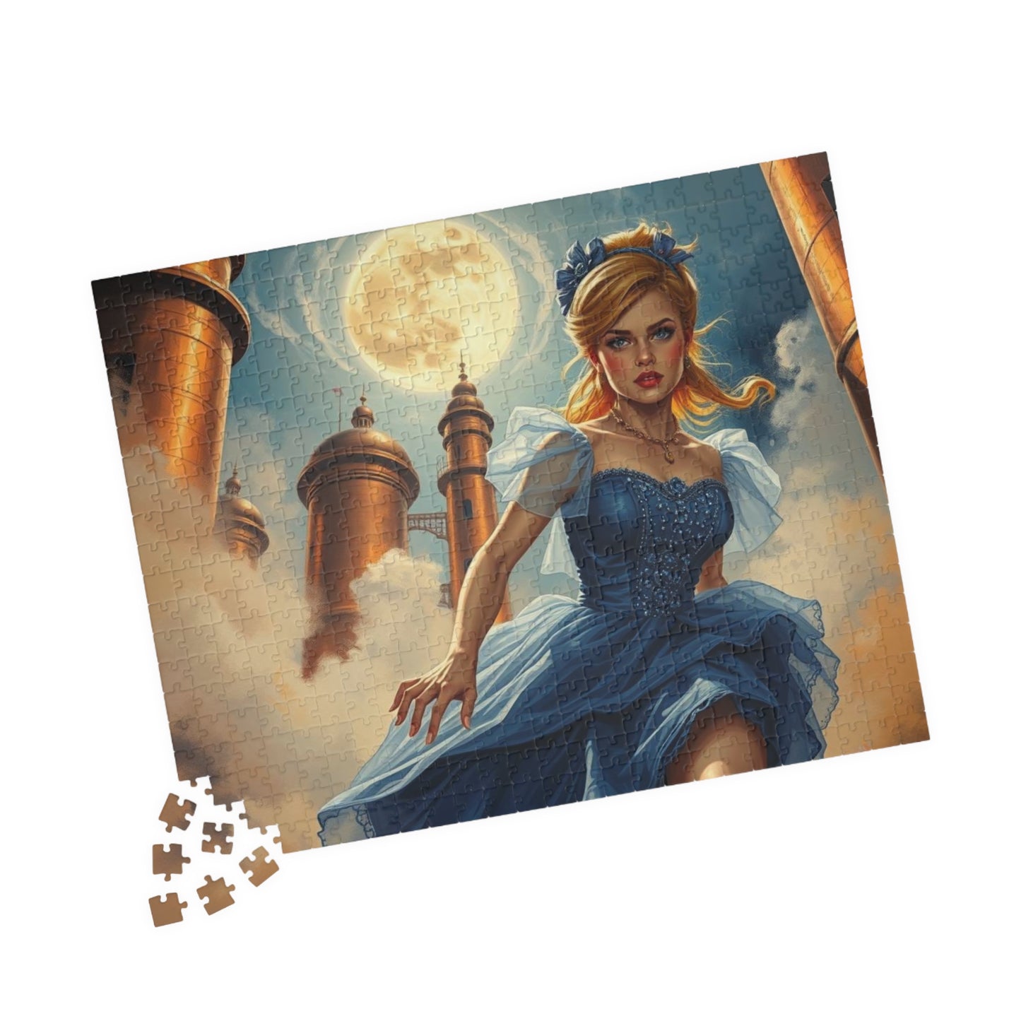 Cinderella at Midnight Jigsaw Puzzle, Whimsical Steampunk Puzzle, Vintage Fantasy Princess Puzzle, Dreamy Steampunk Art Print Gift for Adult Puzzle The Puzzle Chest
