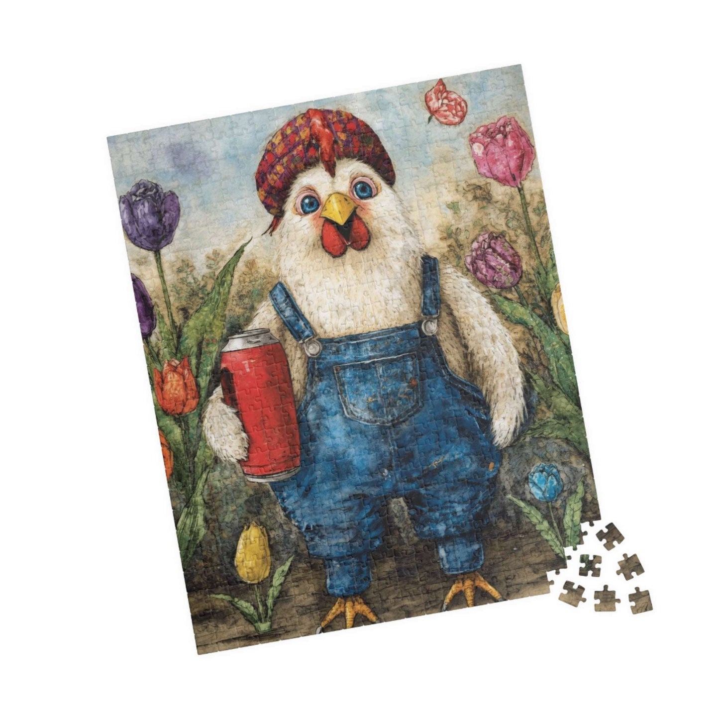 Chicken Gardener Jigsaw Puzzle, Cartoon Bird Puzzle Ideal for Fun Family Activity, Gift, Game Night, Farm Animal Puzzle Lover, Brain Teaser Puzzle The Puzzle Chest
