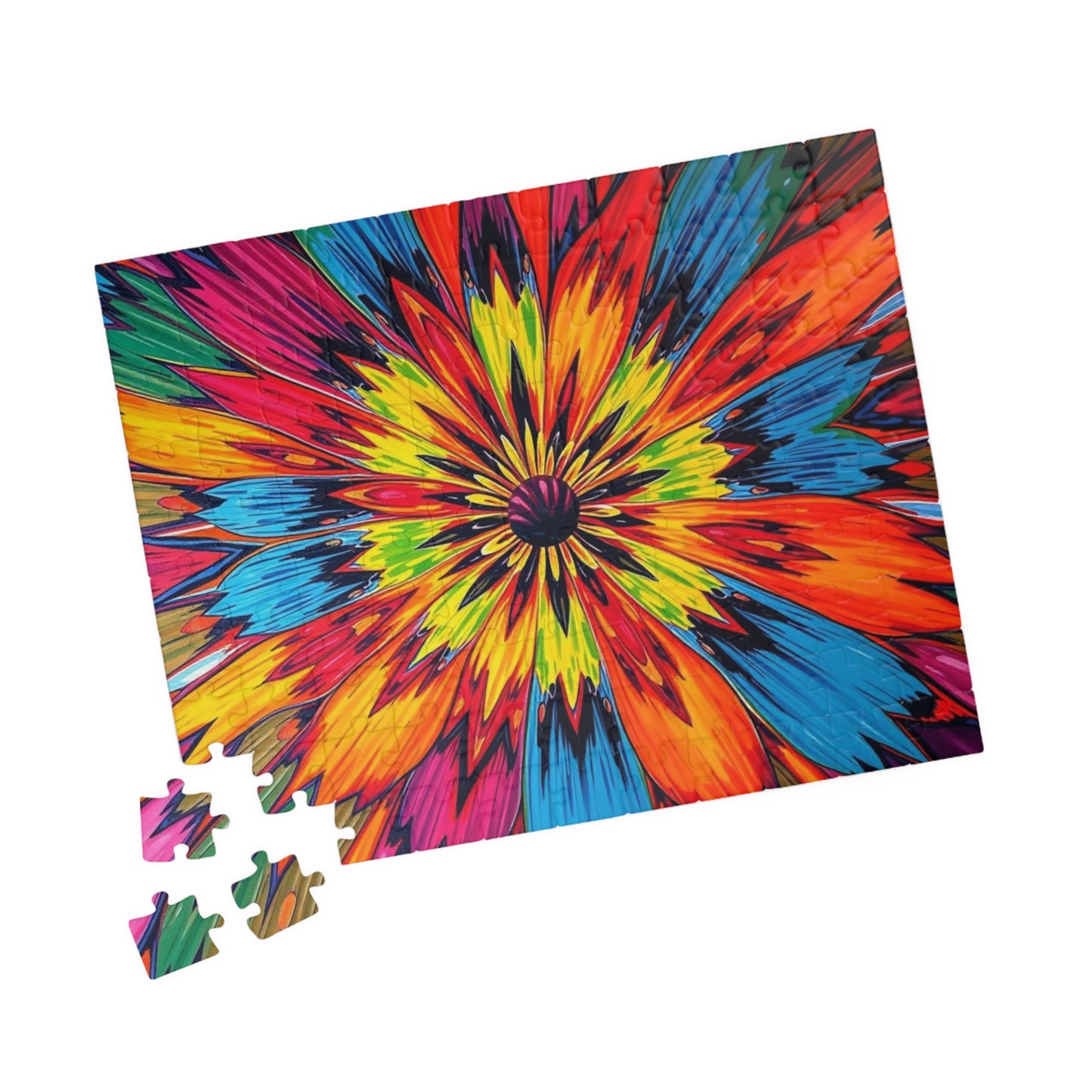Colorful Floral Abstract Jigsaw Puzzle Game, Fun Family Game, Gift for Friend, Perfect for Parties and Celebrations, Mindful Activity Puzzle The Puzzle Chest