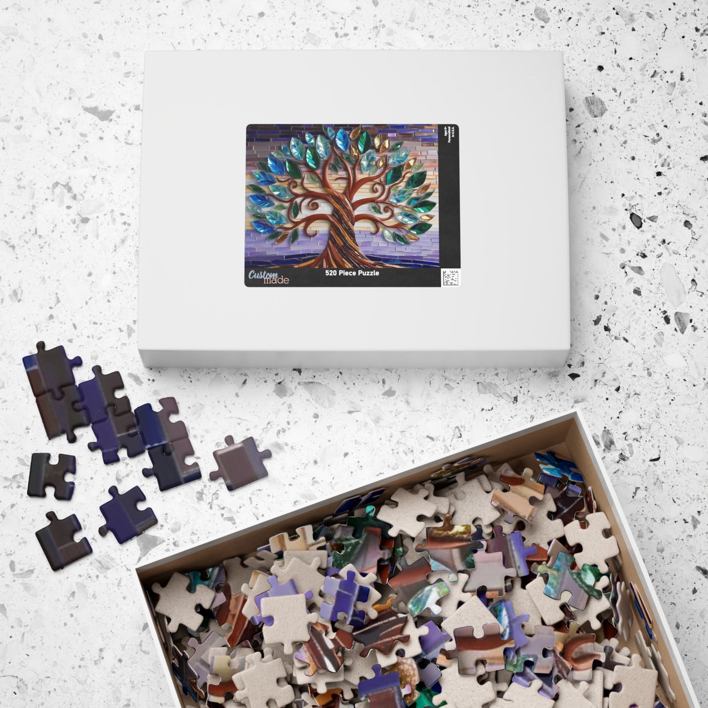 Tree of Life Mosaic Jigsaw Puzzle, Artistic Game for Puzzle Enthusiasts, Mindfulness Activity, Relaxation Gift, Stained Glass Art Home Decor Puzzle The Puzzle Chest