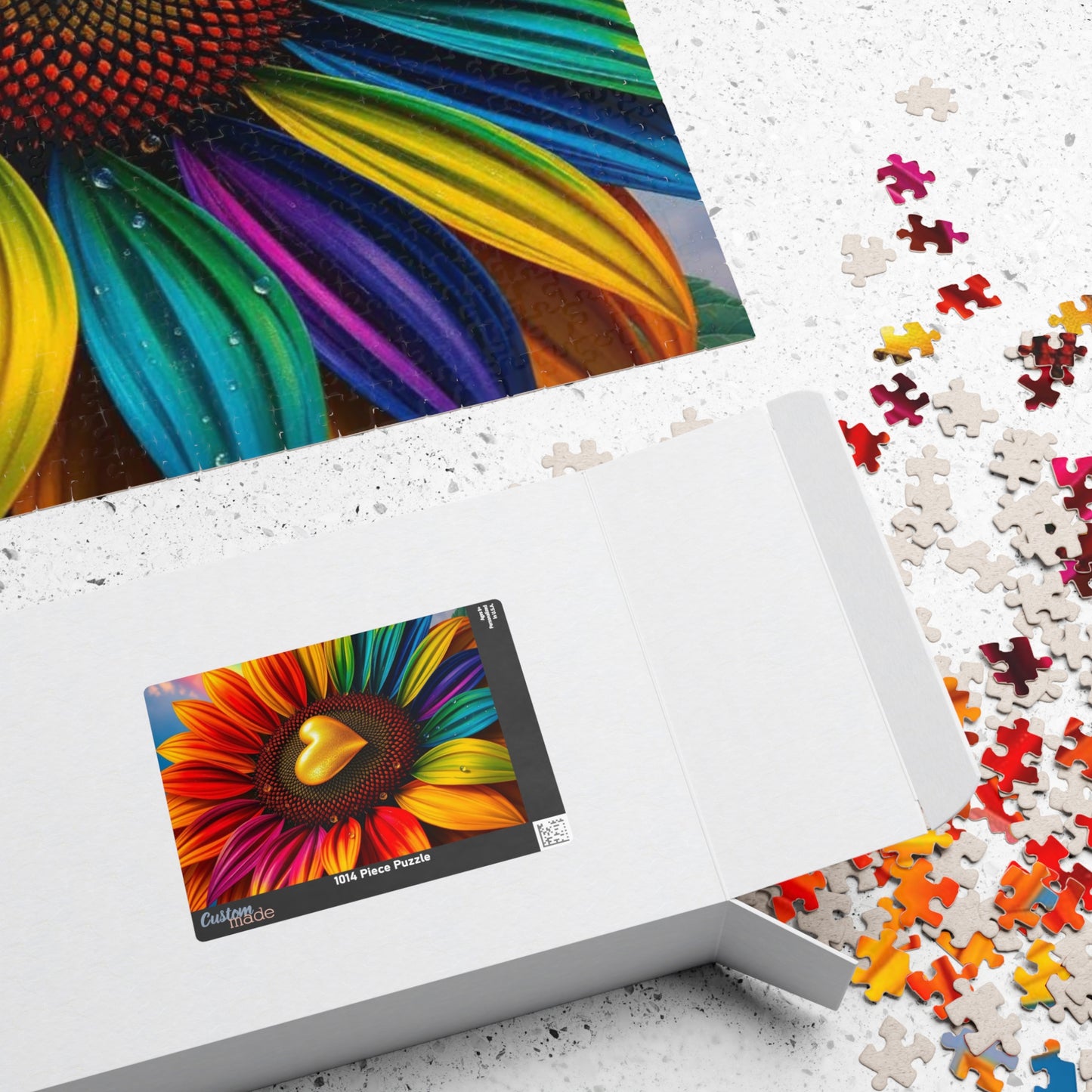 Pride in Bloom: Rainbow Sunflower Jigsaw Puzzle, LGBTQ+ Holiday Birthday Gift for Nature Lover, Family Time, and Celebrations Puzzle The Puzzle Chest