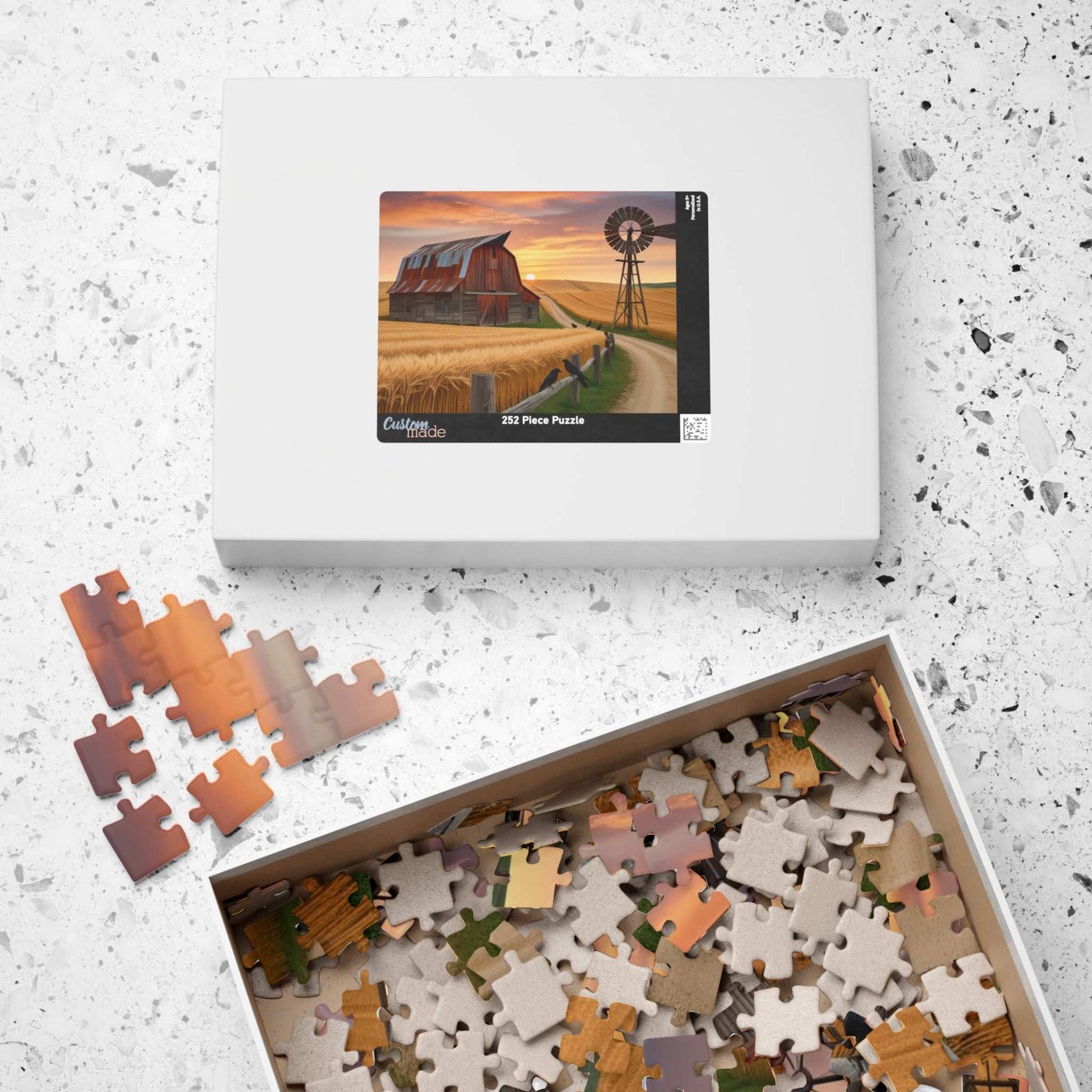 Rustic Farmhouse Puzzle, 110-1014 Piece Fall Landscape Jigsaw Game, Cozy Autumn Home Decor, Family Fun Activity Puzzle The Puzzle Chest