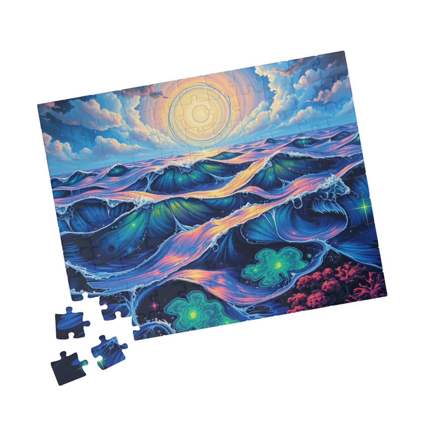 Colorful Ocean Waves Jigsaw Puzzle, Beautiful Art Puzzle for Adults, Family Game Night or Solo Fun, Best Unique Holiday Puzzle Lover Gift Puzzle The Puzzle Chest