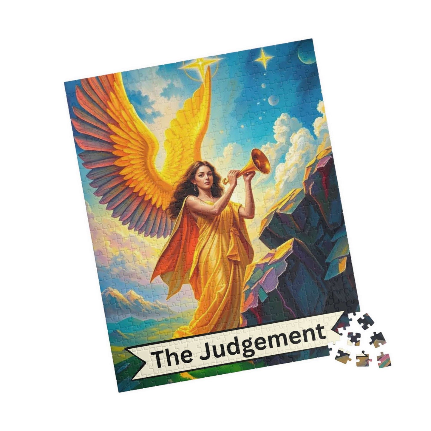 The Judgment Jigsaw Puzzle - Tarot Card Design, Elegant Woman Blowing Horn, 110-1014 Adult Game Night Fun, Mindful Activity, Relaxation Gift Puzzle The Puzzle Chest