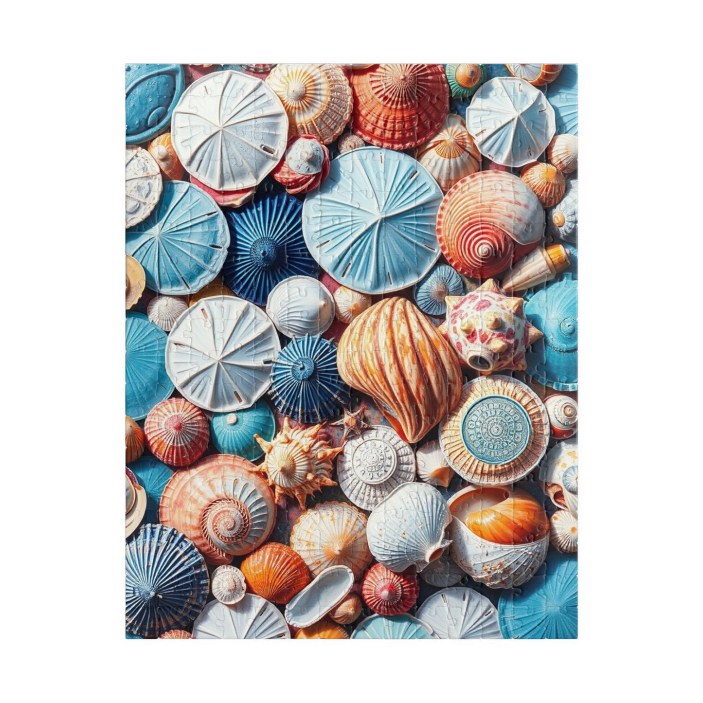 Seashell Collage Puzzle - 110/252/520/1014 Pieces, Marine Decor, Ocean Lover and Puzzle Enthusiast Gift, Family Fun, Beach-Themed Activity 252 pcs (Vertical) Puzzle The Puzzle Chest
