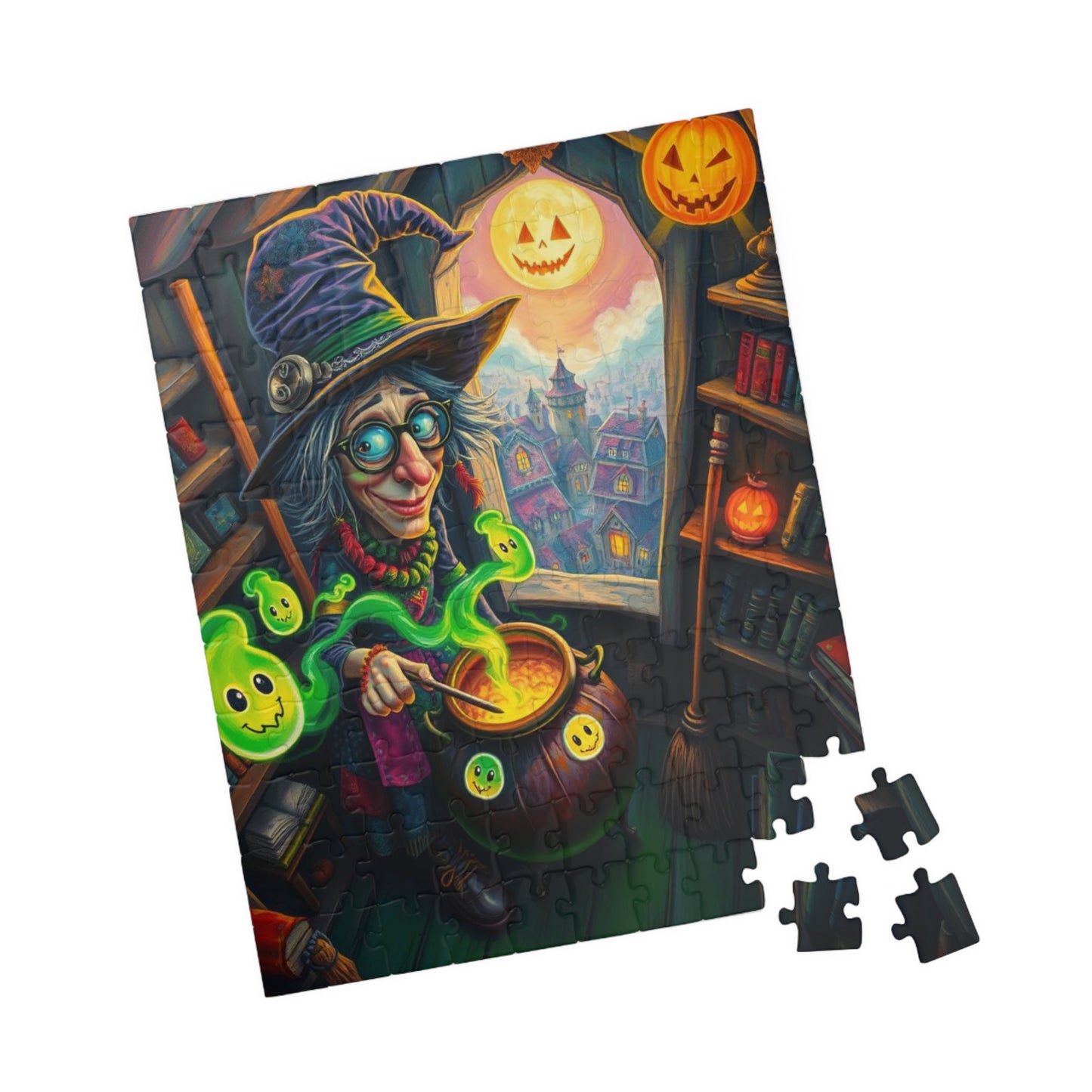 Witches Wild Workshop Jigsaw Puzzle - Halloween Witch, 110-520 Piece Spooky Fun Family Activity, Perfect for Birthday Gift for Puzzle Lover