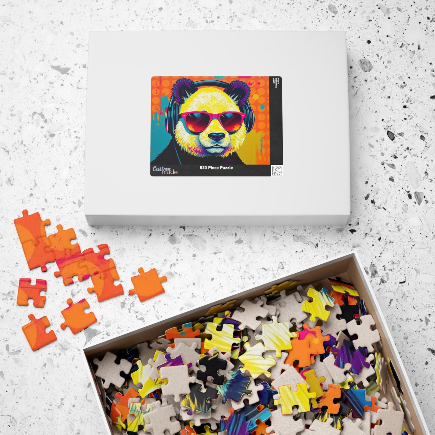 Vibrant Panda Puzzle - Pop Art Jigsaw Game, Fun Family Night, Animal Lover Gift for Friends, Colorful Home Entertainment Puzzle The Puzzle Chest