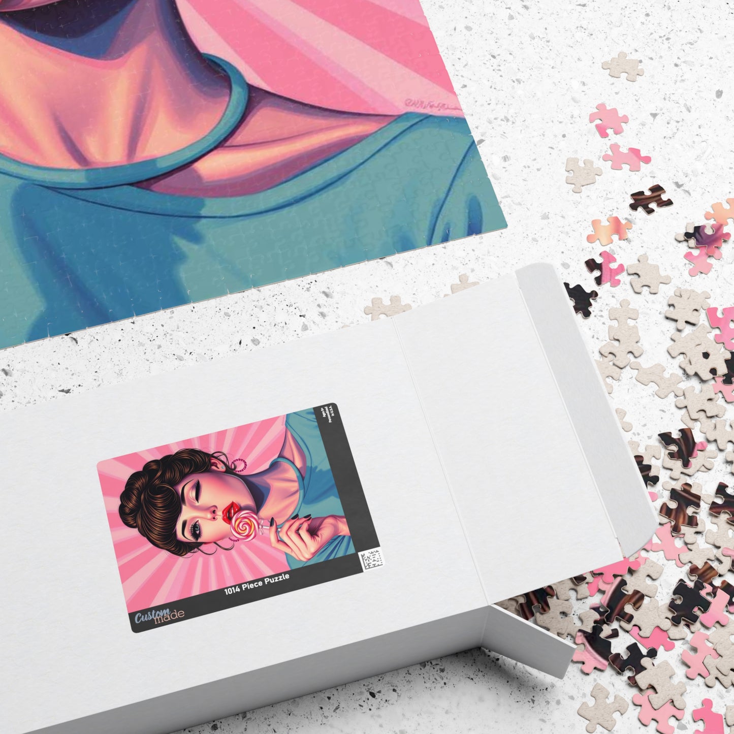Candy Girl Pop Art Jigsaw Puzzle, Vintage Glamour Puzzle 110 - 1014-piece, Retro Gift for Puzzle Lovers, Home Activity, Fun Collectible