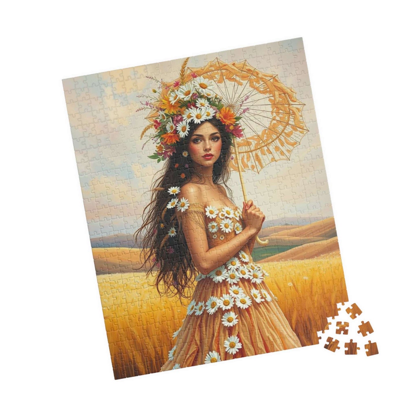 Lady of the Golden Fields - Summer Wildflower Fantasy Jigsaw Puzzle Puzzle The Puzzle Chest