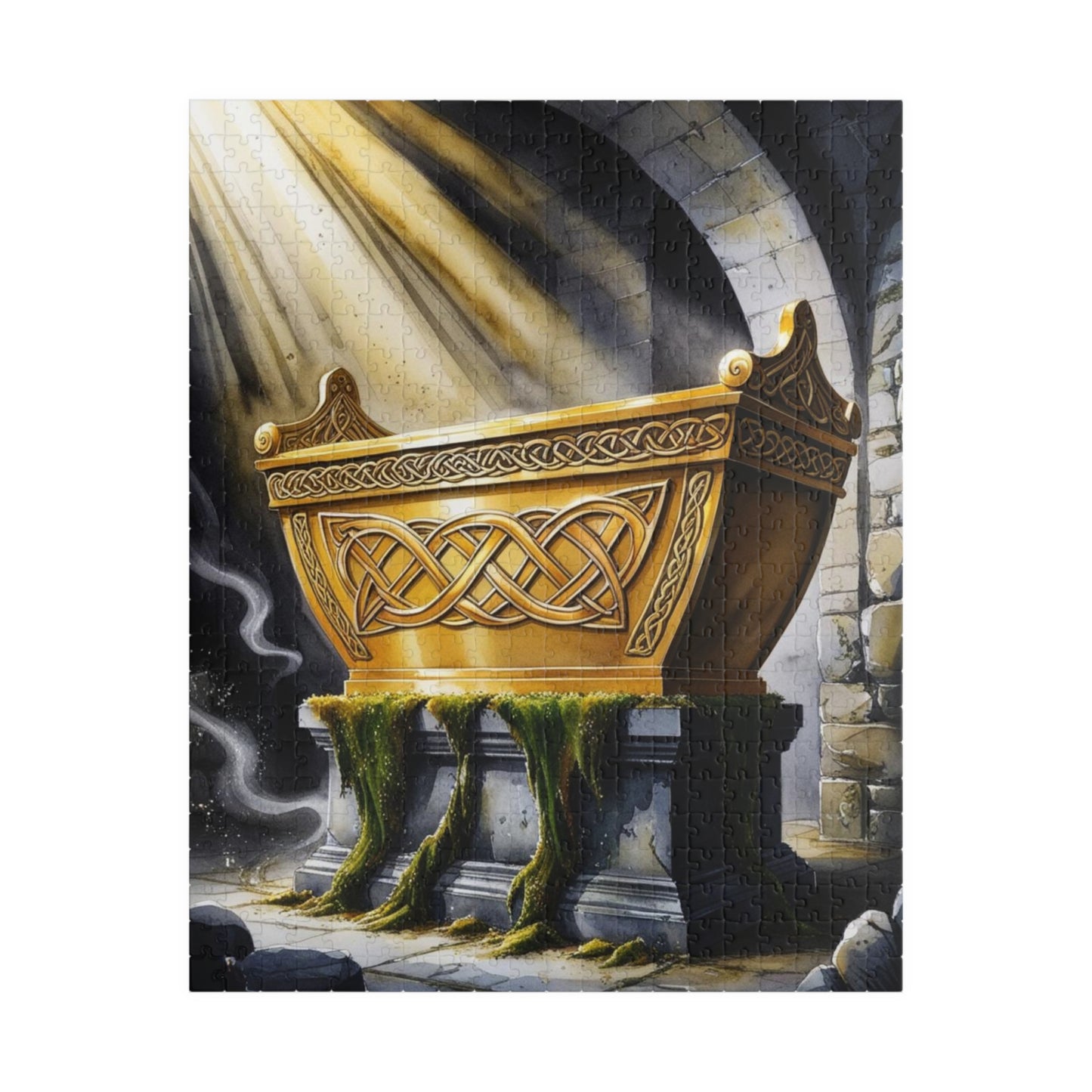 Religious Puzzle, Golden Ark Intricate Pattern Design, 520-Piece Jigsaw, Christian Home Decor, Divine Light Beam Art, Faith Based Gift 520 pcs (Vertical) Puzzle The Puzzle Chest
