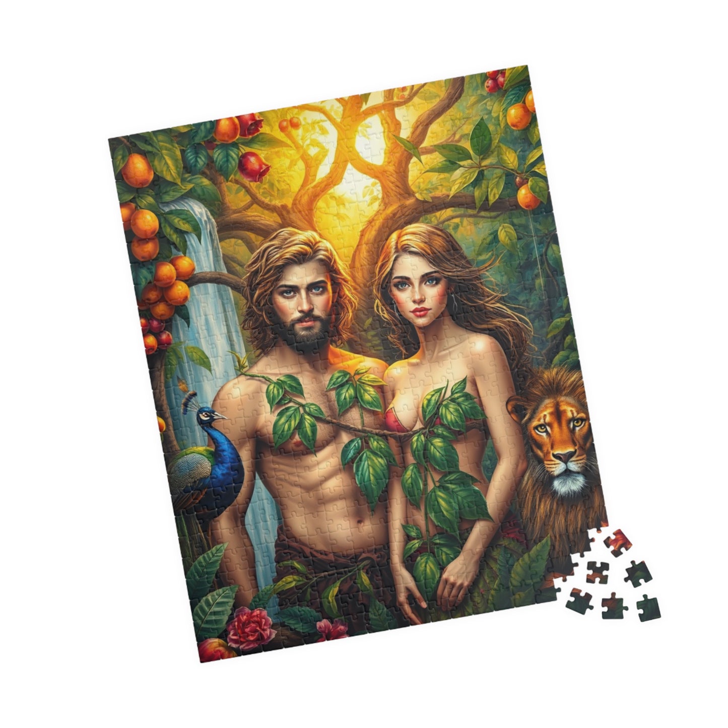 Adam and Eve Jigsaw Puzzle - Biblical Art of the Garden of Eden, Spiritual and Religious Puzzle for Adults, Faith-Based Gift for Friends Puzzle The Puzzle Chest