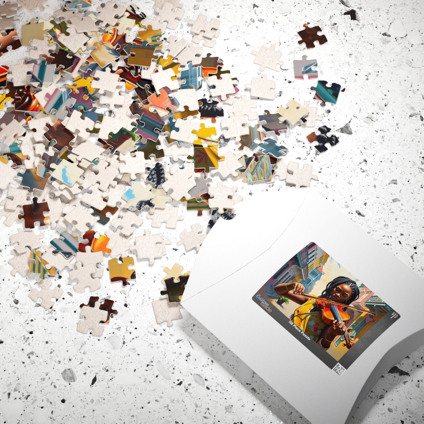 Colorful Violinist Puzzle - Black Woman Art Jigsaw Game, Holiday Birthday Gift for Music Lover Art Enthusiast, Mindful Family Fun Activity Puzzle The Puzzle Chest