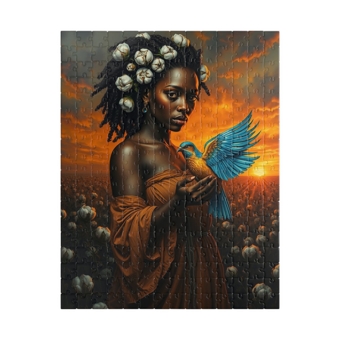 Black Woman in Cotton Field Jigsaw Puzzle, Black History African American Puzzle Art for Adults, Afrocentric Family Home Entertainment or Solo Fun, Friend Gift 252 pcs (Vertical) Puzzle The Puzzle Chest