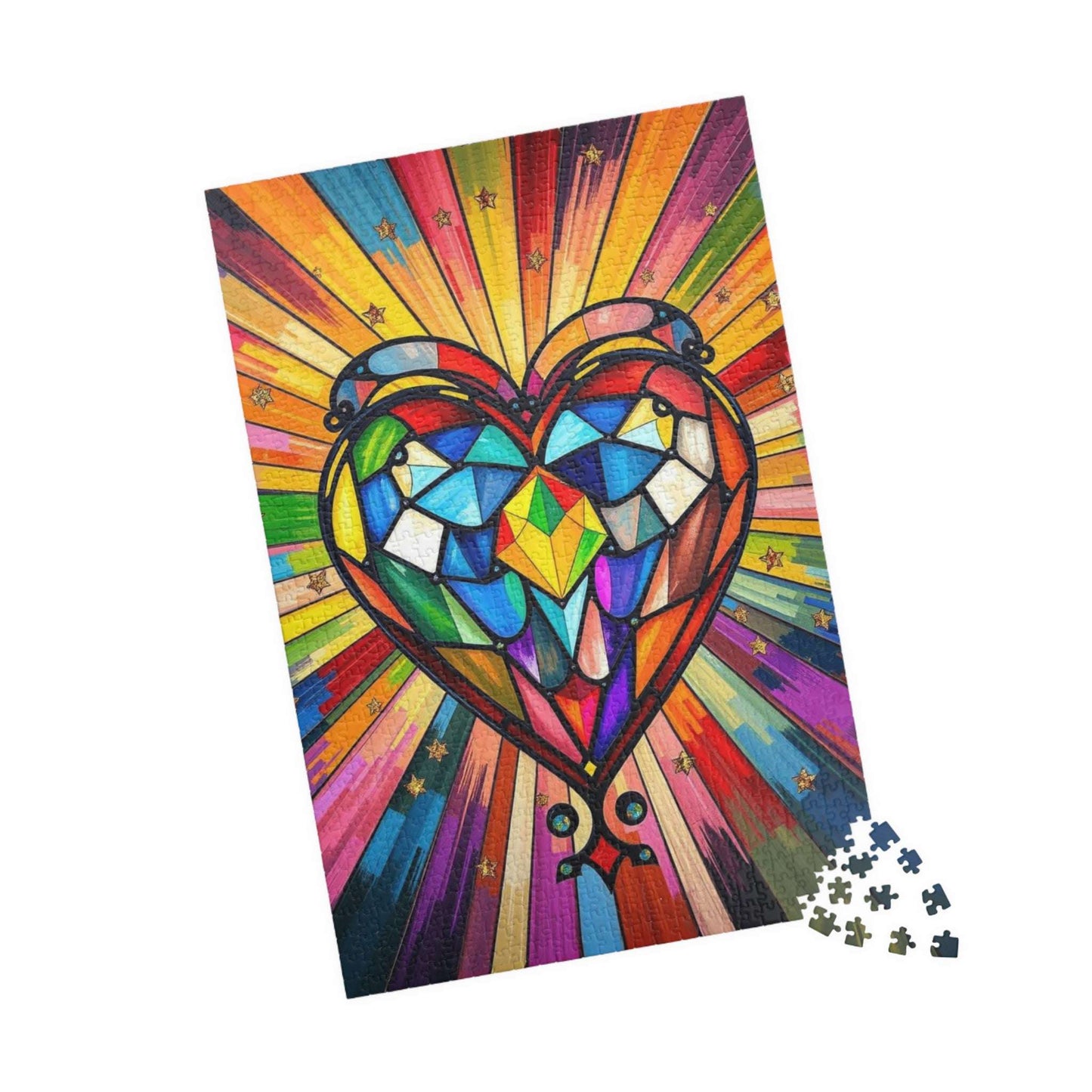 Prism of Love Jigsaw Puzzle, Stained Glass Style Art, Rainbow Colors LGBTQ+ Gift for Puzzle Lovers, Fun Family Activity, Mindful Hobby 1014 pcs (Vertical) Puzzle The Puzzle Chest
