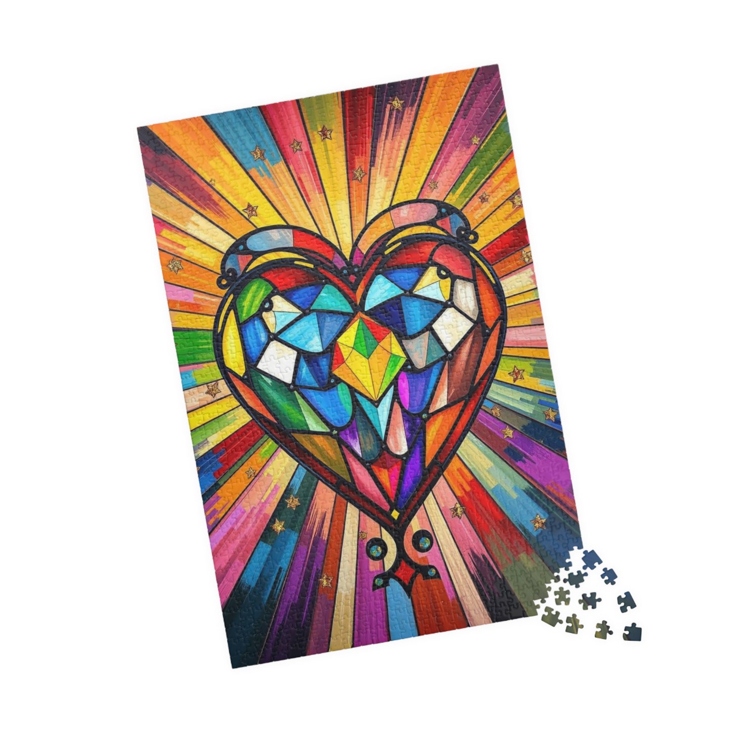 Prism of Love Jigsaw Puzzle, Stained Glass Style Art, Rainbow Colors LGBTQ+ Gift for Puzzle Lovers, Fun Family Activity, Mindful Hobby