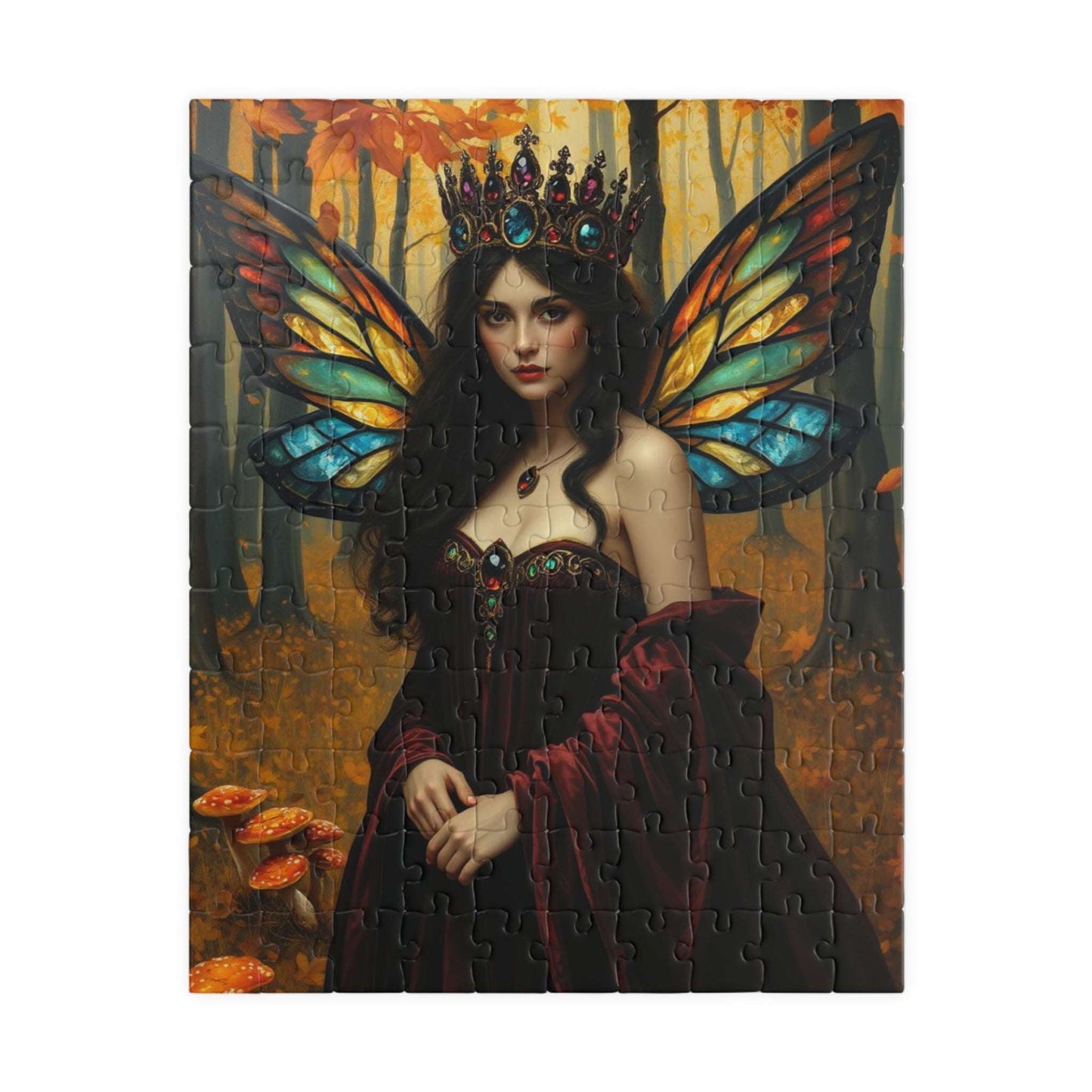 Autumn Crown Fairy Queen Jigsaw Puzzle - Enchanting Artwork, Family Fun, Fantasy Gift for Puzzle Lover, Unique Decor, Mindfulness Activity