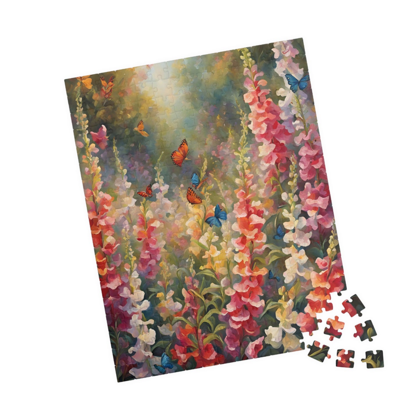 Butterfly and Snapdragon Flower Jigsaw Puzzle, Serene Floral Nature Scene, Ideal Gift for Nature Lovers, Puzzle Enthusiasts, Art Fans Puzzle The Puzzle Chest