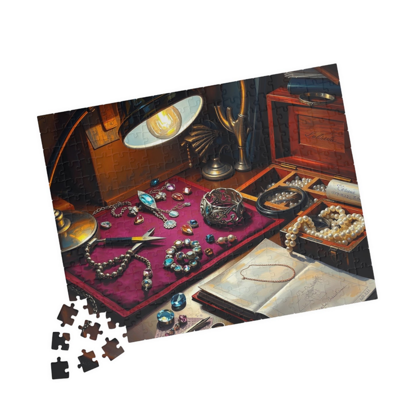Jewelry Maker Workbench Jigsaw Puzzle, Intricate Beads, Gems and Crafting Scene, Detailed Crafting Table Design, Mindful Hobby, DIY Crafters Puzzle The Puzzle Chest