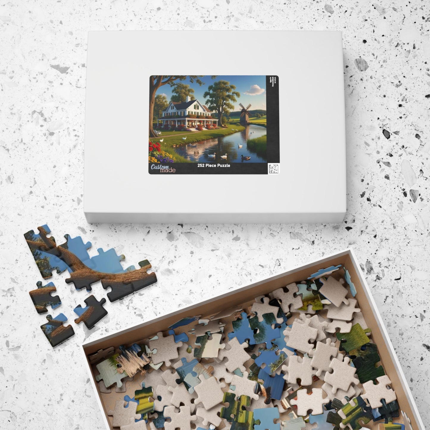 Quiet Farmstead Landscape Puzzle, Charming Summer Countryside Jigsaw Game for Family and Friends, Gift for Holidays Puzzle The Puzzle Chest