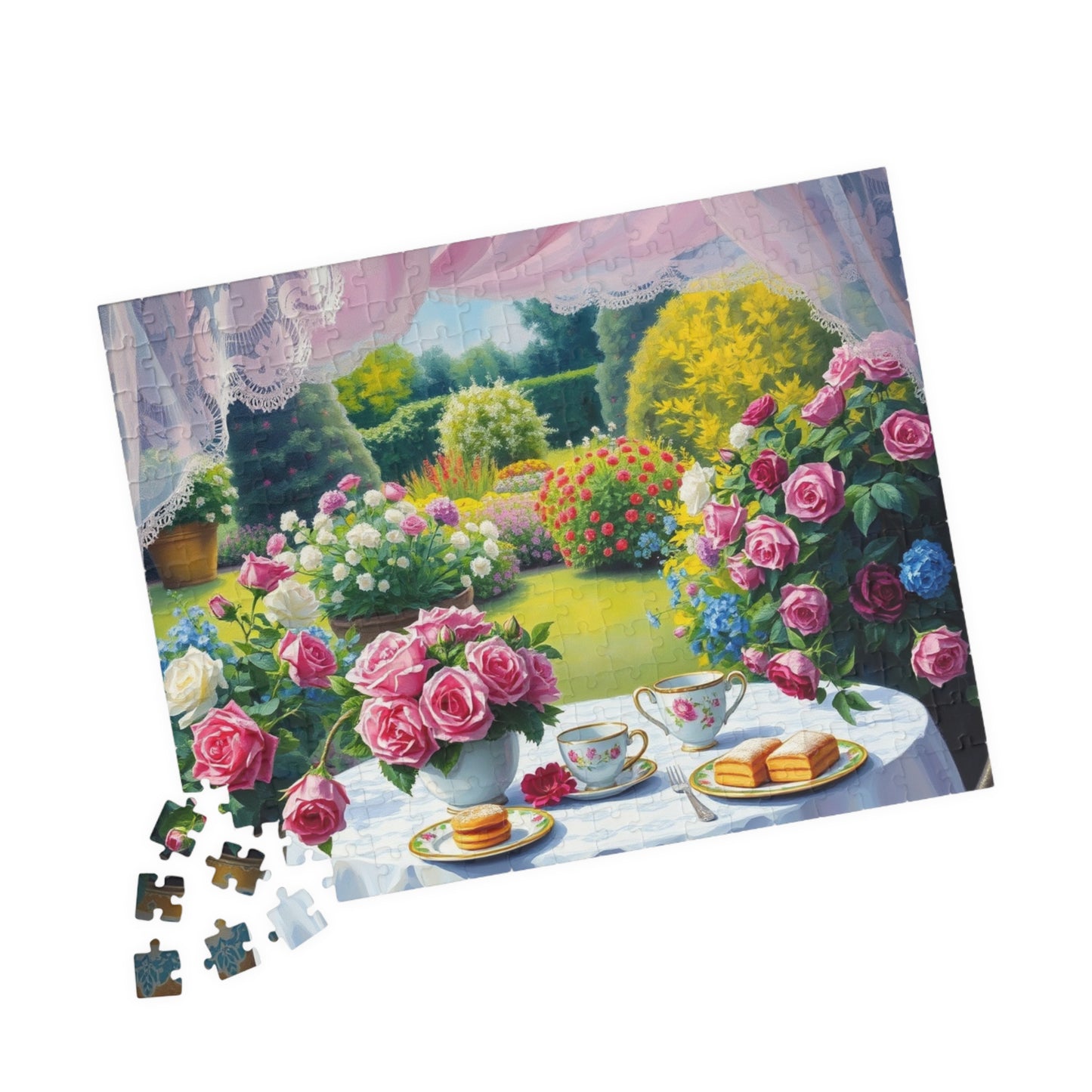 Charming Garden Scene Puzzle, Floral Flower Jigsaw Game, Creative Family Activity, Friend Gift for Garden Lover, Brain Teaser for Seniors Puzzle The Puzzle Chest