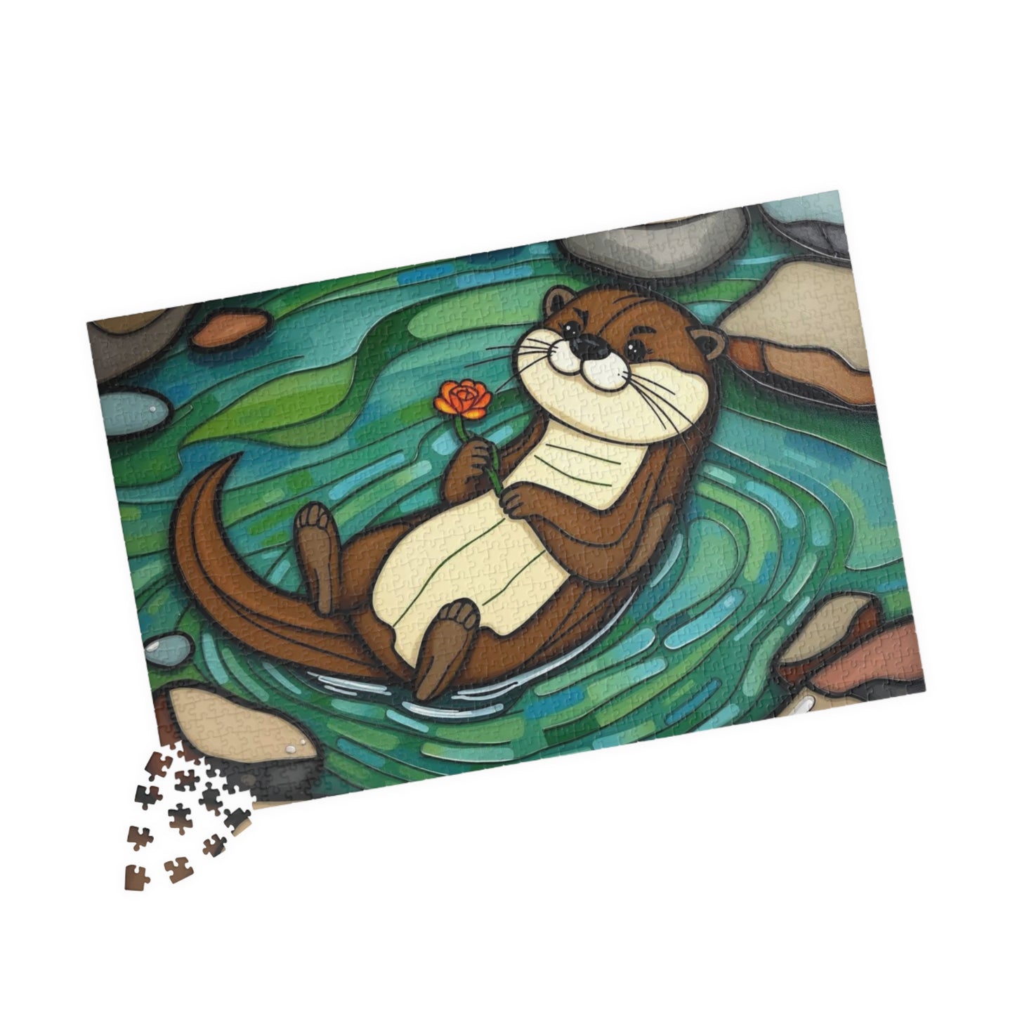 River Serenity Otter Puzzle - 110-1014 Piece Cute Wildlife Animal Jigsaw Game for Fun Family Activity, Unique Gift Idea, Creative Challenge