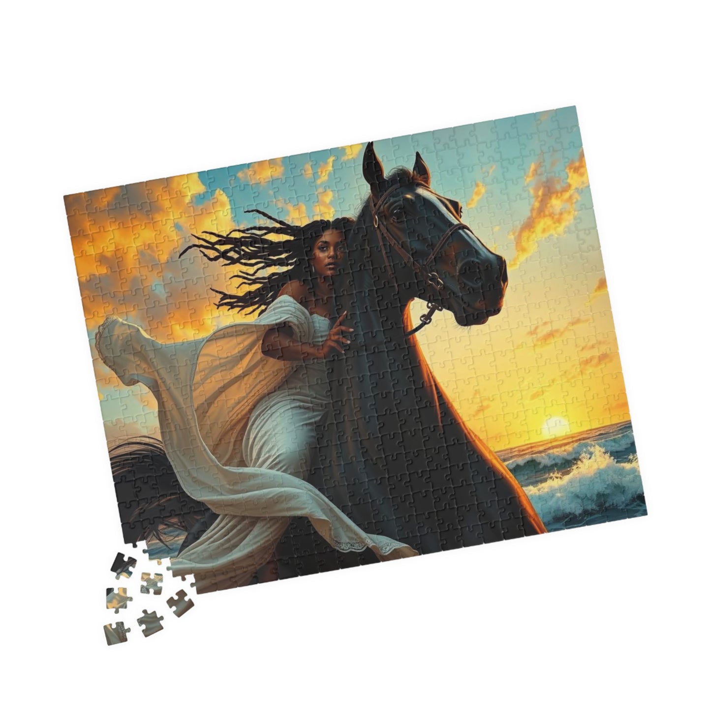 Majestic Horse Puzzle, Equestrian Black Art Jigsaw Puzzle Horse Lover Gift for Friend, Home Entertainment Creative Activity Family Bonding Puzzle The Puzzle Chest