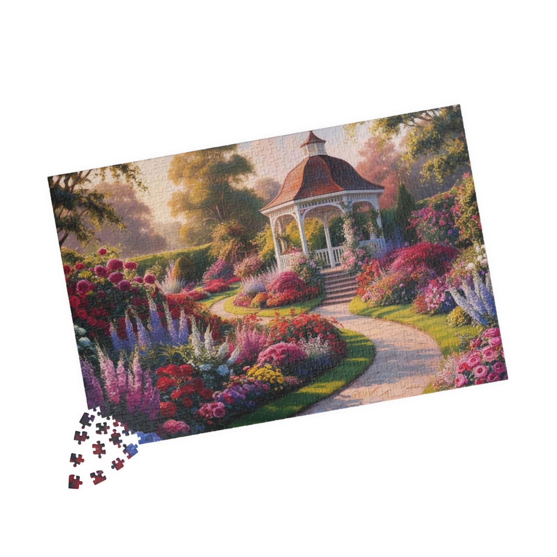 Garden Gazebo Puzzle - 110, 252, 520, 1014-piece Floral Landscape Jigsaw Game, Family Activity, Best Nature Lover Gift, Hobby Puzzle The Puzzle Chest