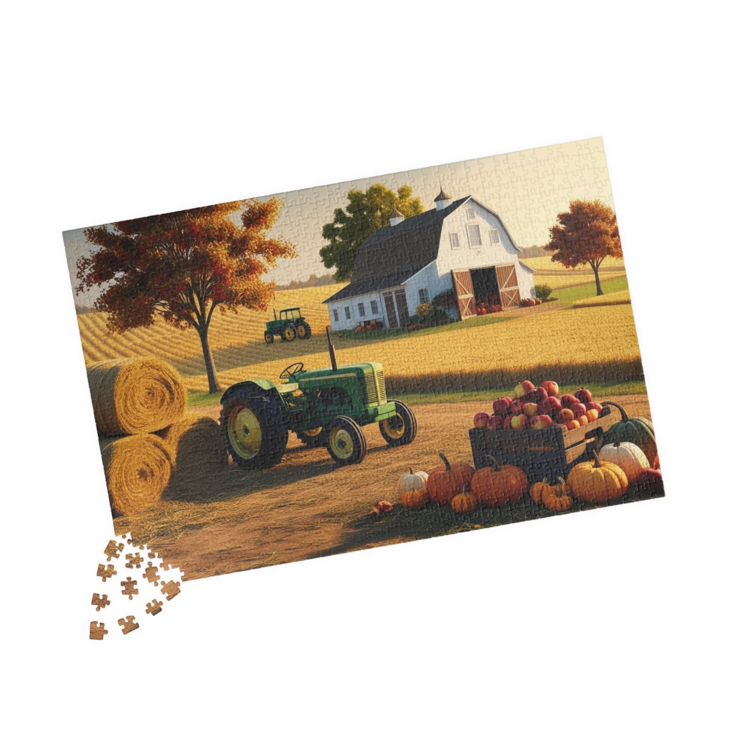 Fall Farm Scene Puzzle - 110-1014 Pieces Landscape Jigsaw Game, Gift for Autumn Lovers, Perfect for Family Game Night, Agricultural Art Puzzle The Puzzle Chest