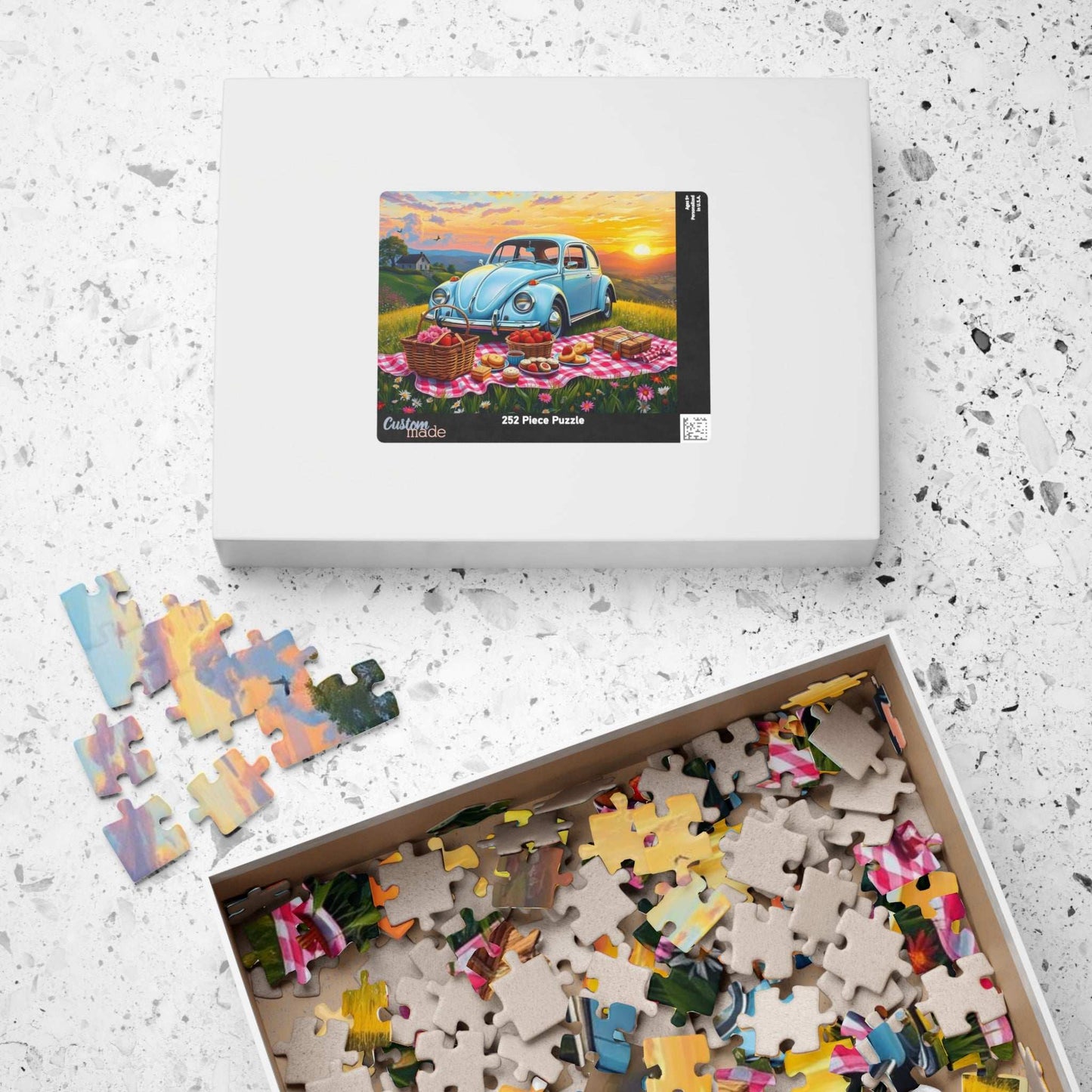 Vintage Picnic Puzzle, 110, 252, 520, 1014-piece Retro Auto Jigsaw Game for Nature Lover Gift, Family Fun, Solo Indoor Activity
