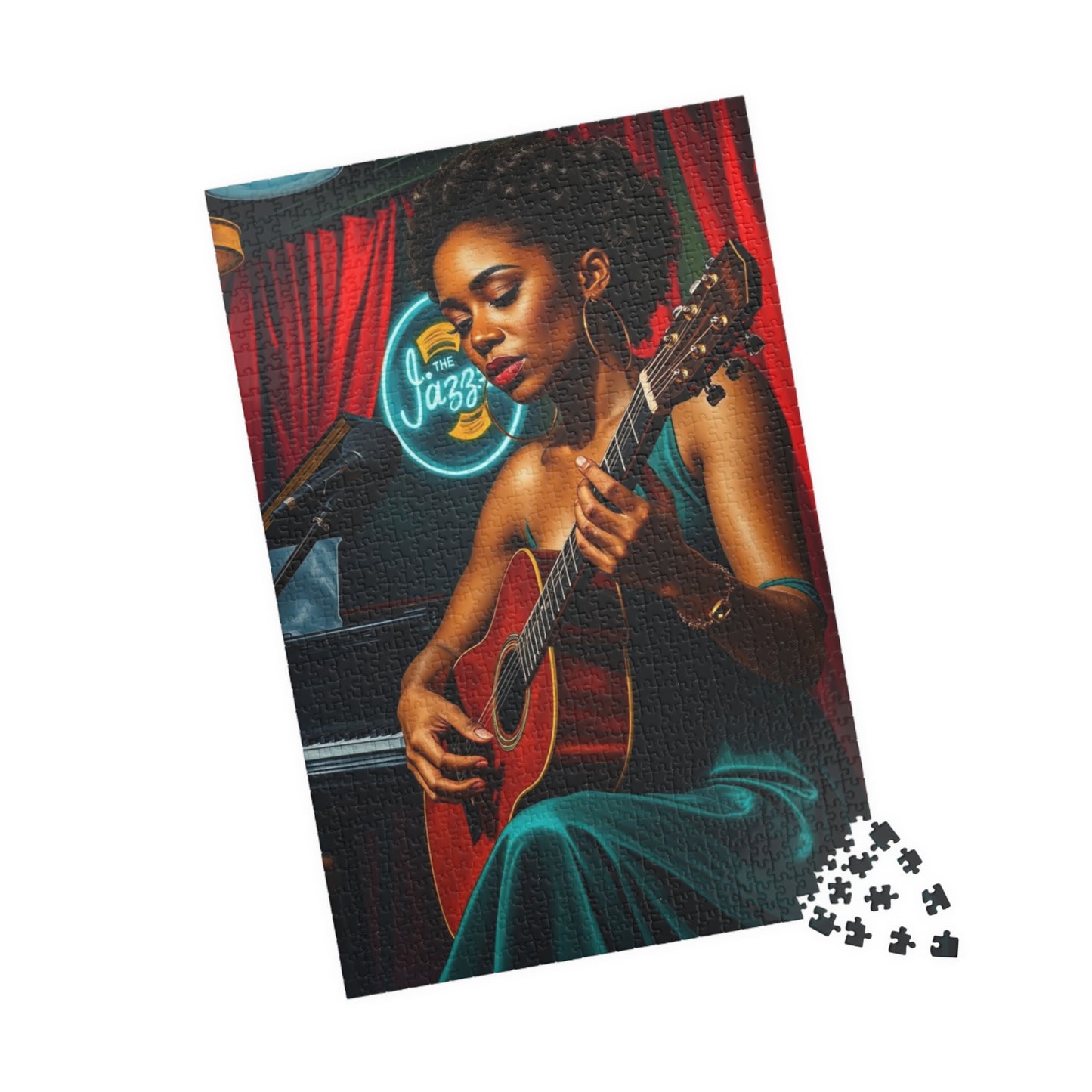 Black Jazz Singer Puzzle, 110-1014 Piece African American Woman Club Scene | Afrocentric Music Lover Gift, Family Game Night Puzzle The Puzzle Chest