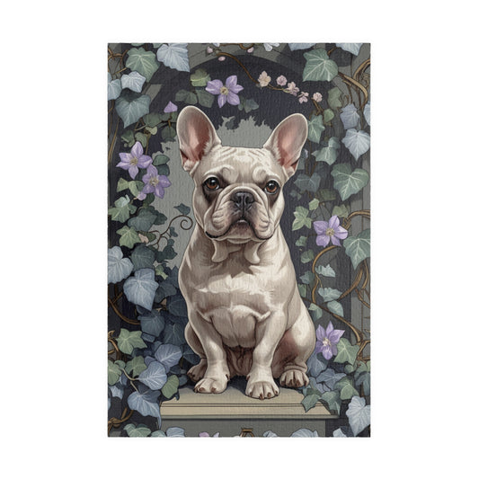 Vintage French Bulldog Jigsaw Puzzle, Floral Nature-Inspired Dog Themed Puzzle Gift for Art Lovers Dog Enthusiasts Hobbyist, Family Friendly 1014 pcs (Vertical) Puzzle The Puzzle Chest
