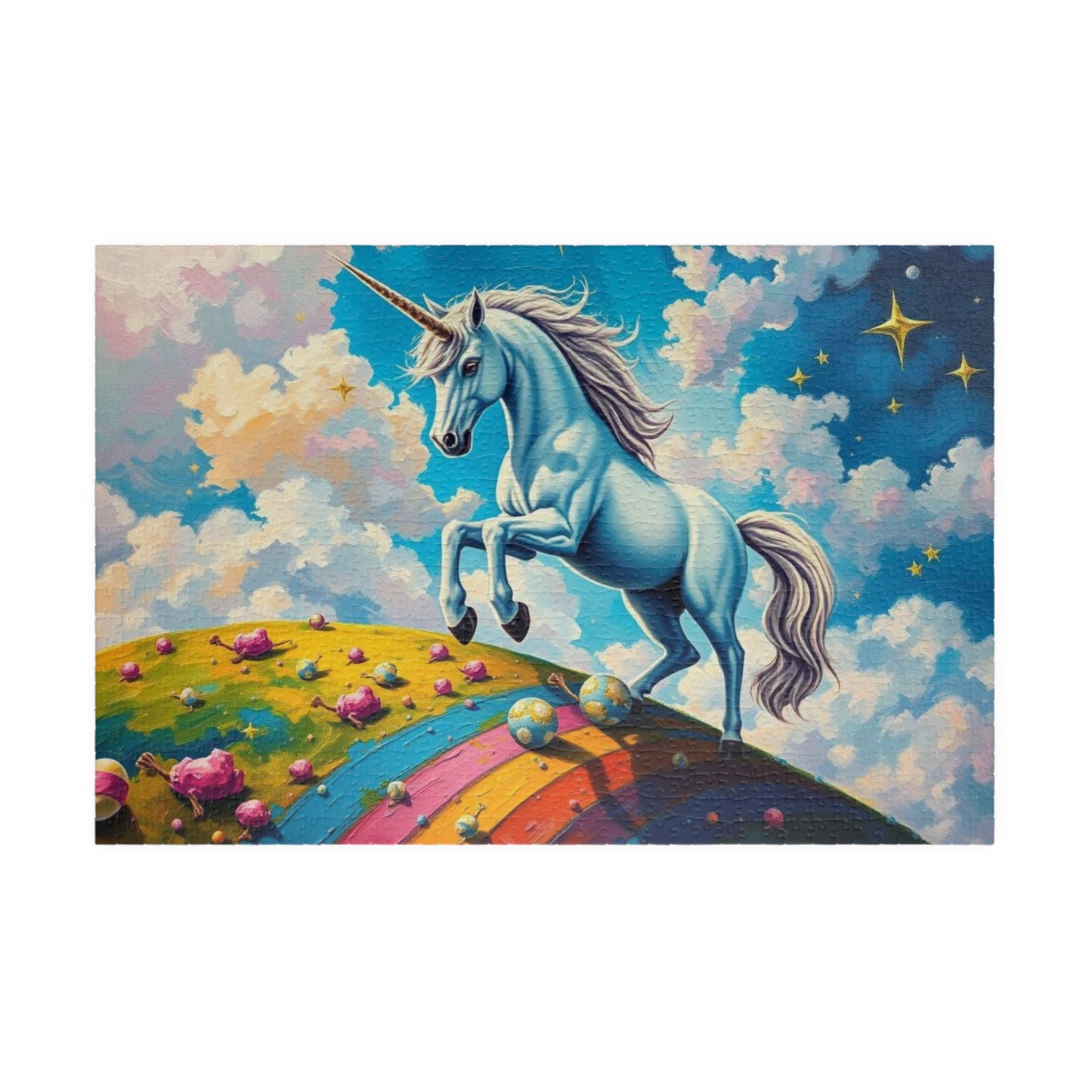 Unicorn Rainbow Puzzle | 110-1014 Piece Mythical Theme Jigsaw | Fun Family Activity, Mental Exercise, Puzzle Lover Holiday Birthday Gift 1014 pcs (Horizontal) Puzzle The Puzzle Chest