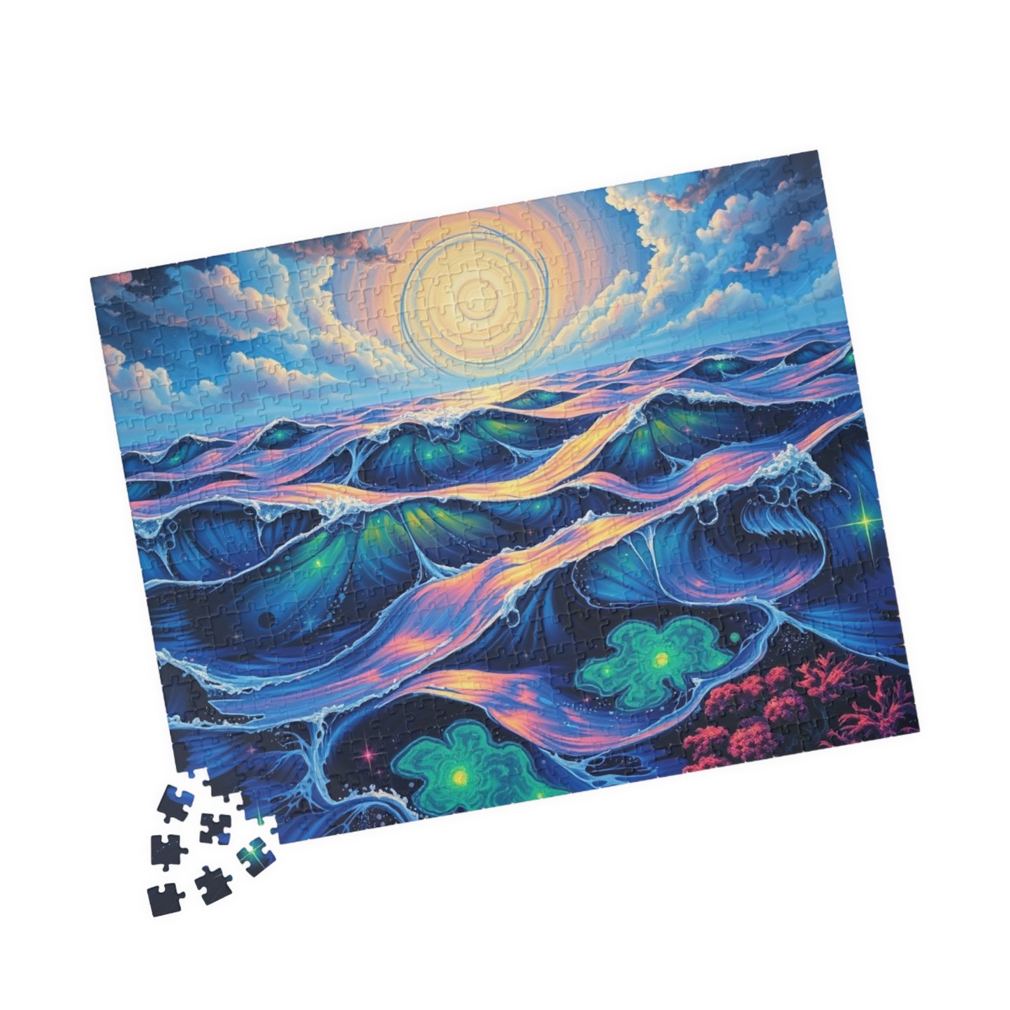 Colorful Ocean Waves Jigsaw Puzzle, Beautiful Art Puzzle for Adults, Family Game Night or Solo Fun, Best Unique Holiday Puzzle Lover Gift Puzzle The Puzzle Chest