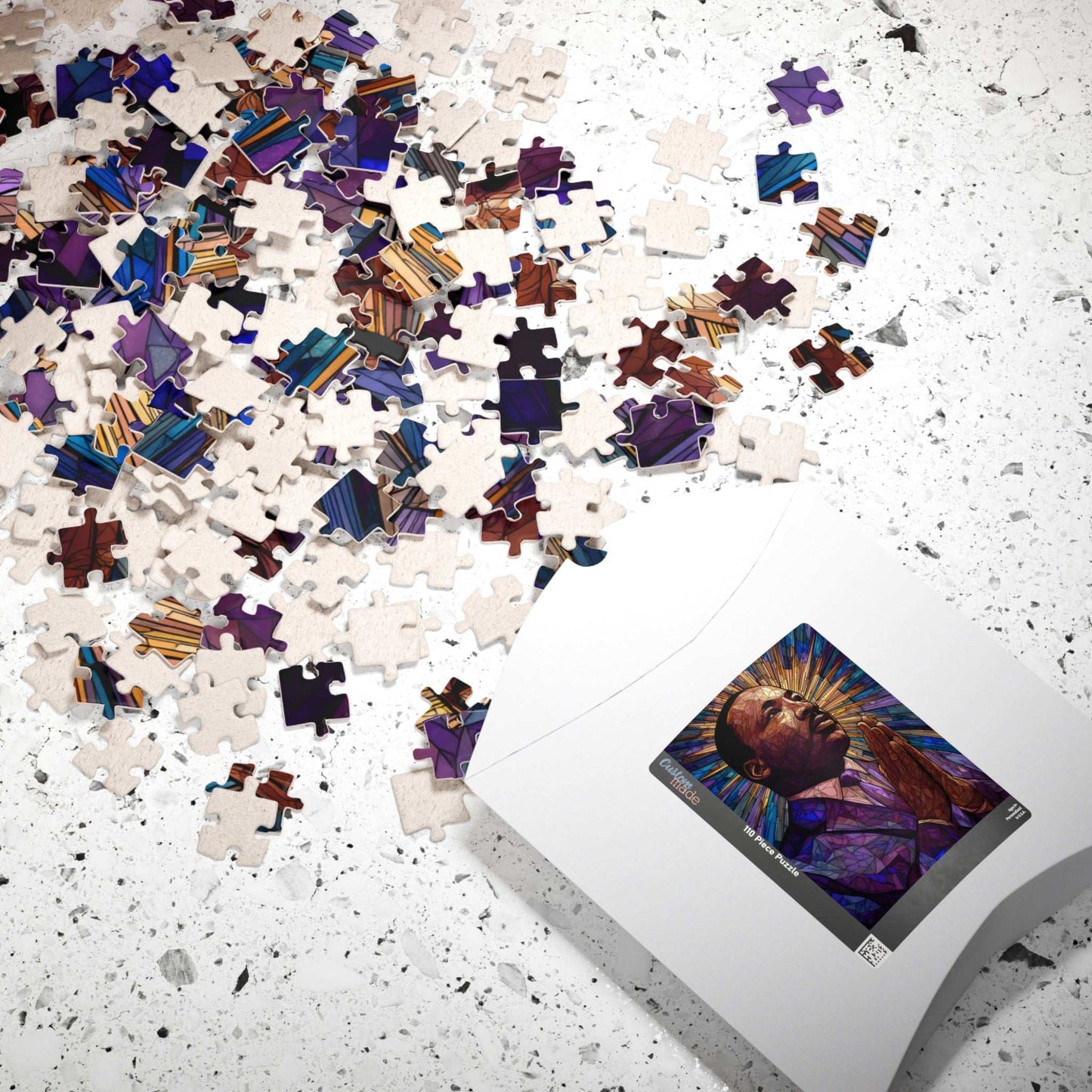 Afrocentric Black History Jigsaw Puzzle – Stained Glass Martin Luther King Jr. Puzzle, Civil Rights Movement Artwork, Inspirational African American Puzzle for Adults and Teens Puzzle The Puzzle Chest