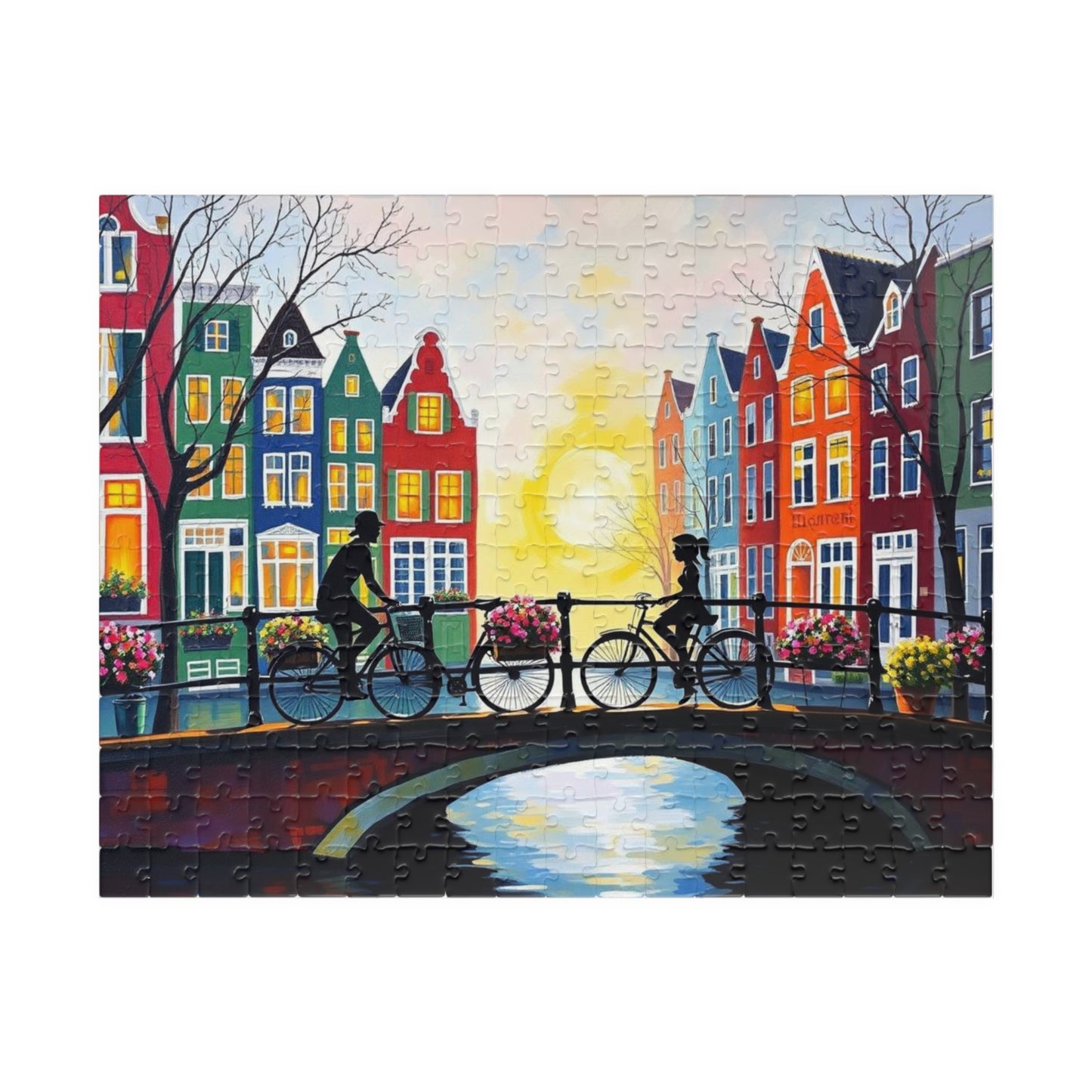 Amsterdam Bicycle Ride Jigsaw Puzzle - 110-1014 Pieces, Perfect for Family Fun, Game Nights, Art Lovers, Holiday or Birthday Gift Idea 252 pcs (Horizontal) The Puzzle Chest
