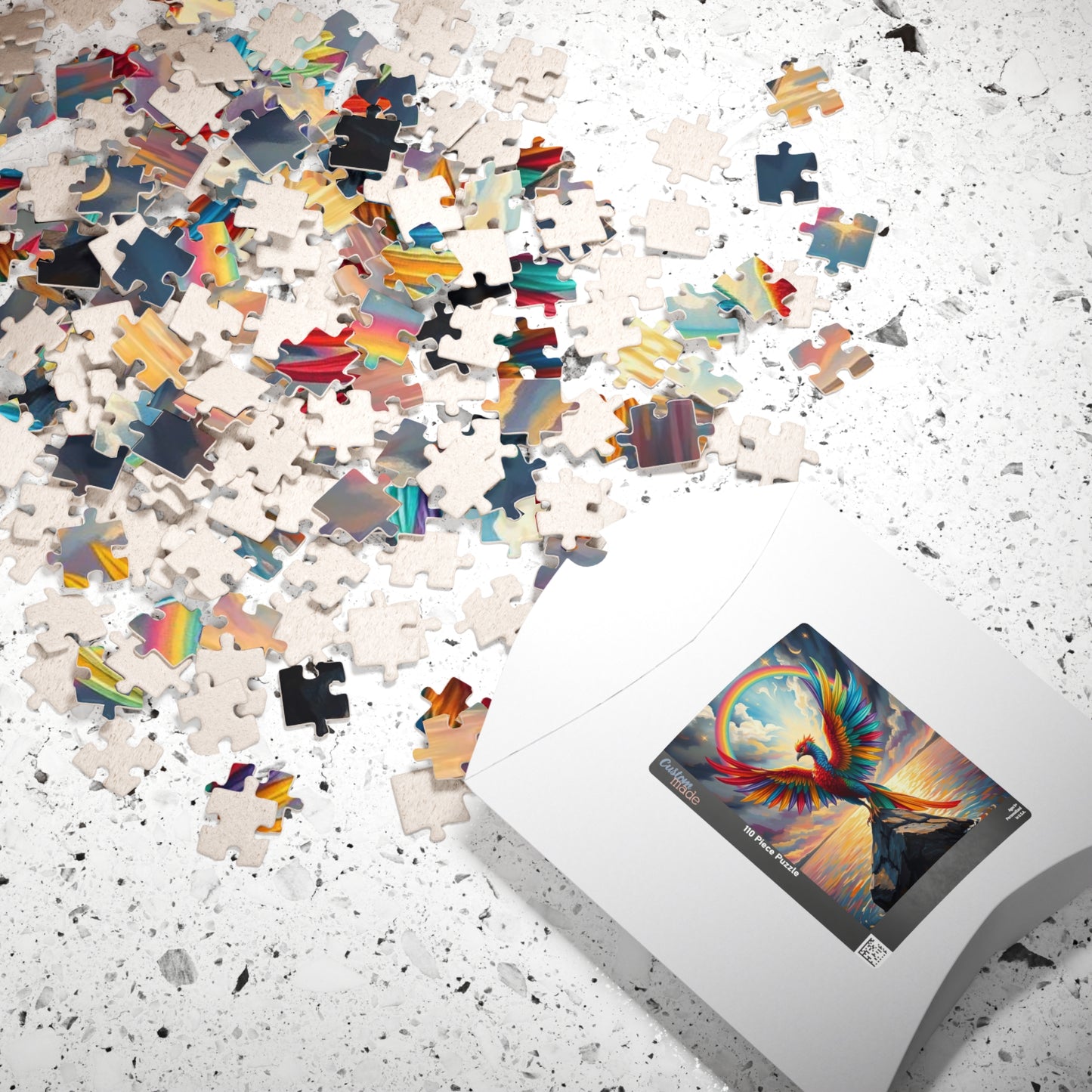 Rise in Rainbow Flame Jigsaw Puzzle, Colorful Phoenix Puzzle, Firebird Puzzle, LGBTQ Gift for Adult Pride Month Birthday Holiday Fun Puzzle The Puzzle Chest