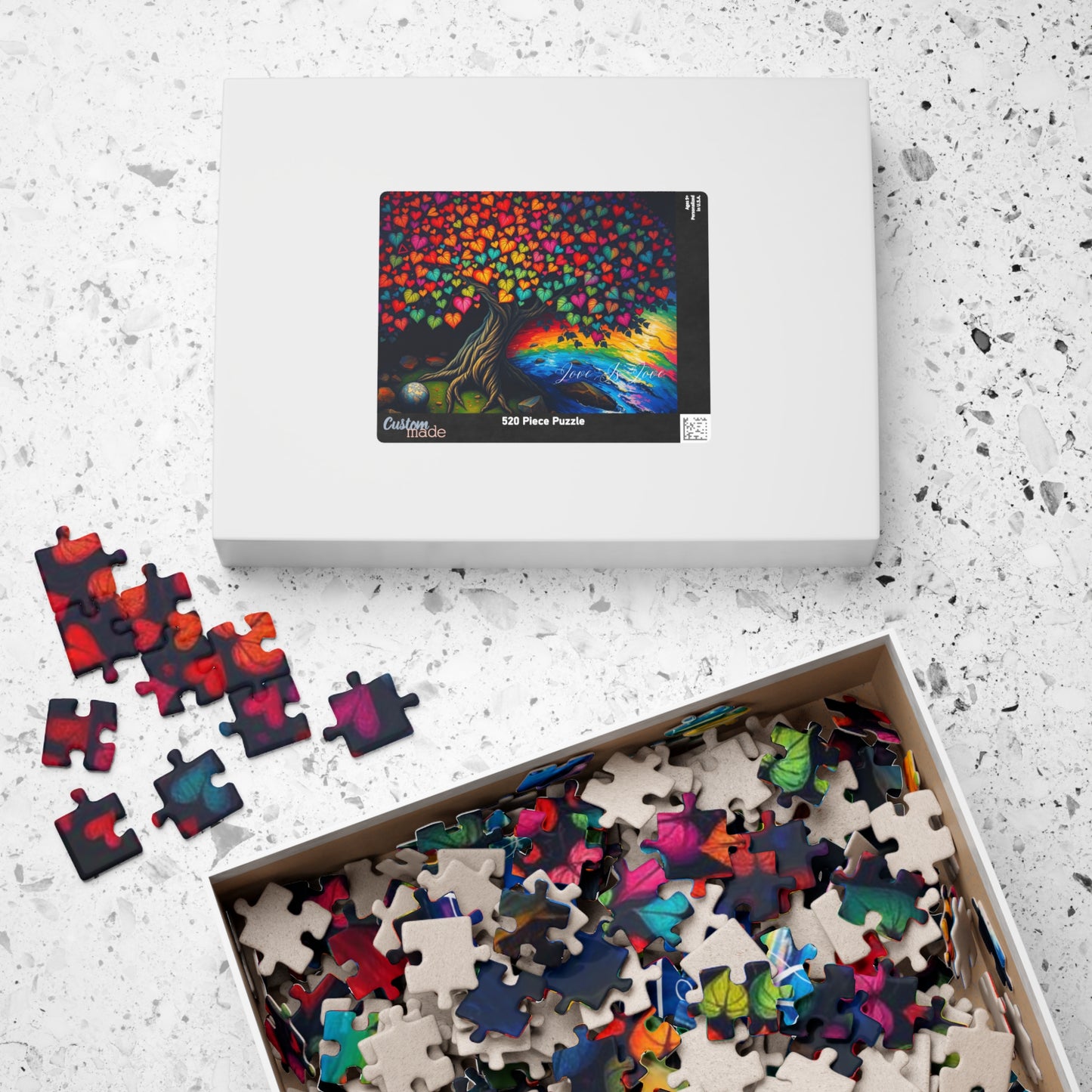 Tree of Pride Jigsaw Puzzle, Rainbow Heart Tree Puzzle, LGBTQ+ Art, Colorful Family Game, Pride Month Gift for Adult Indoor Entertainment Puzzle The Puzzle Chest