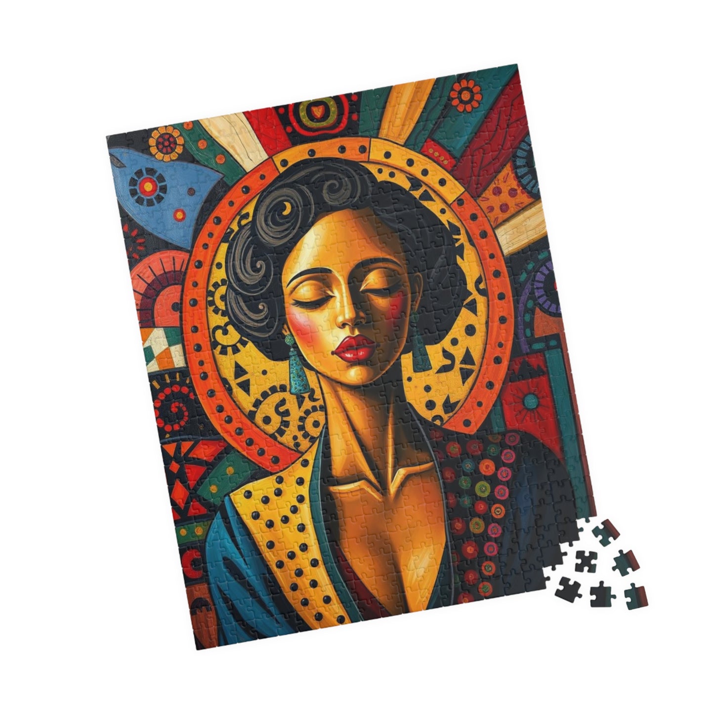 Artistic Black Woman Puzzle, Colorful Meditation Art Jigsaw, Puzzle Gift for Friend, Family Game Nights, Mindfulness Activity Puzzle The Puzzle Chest