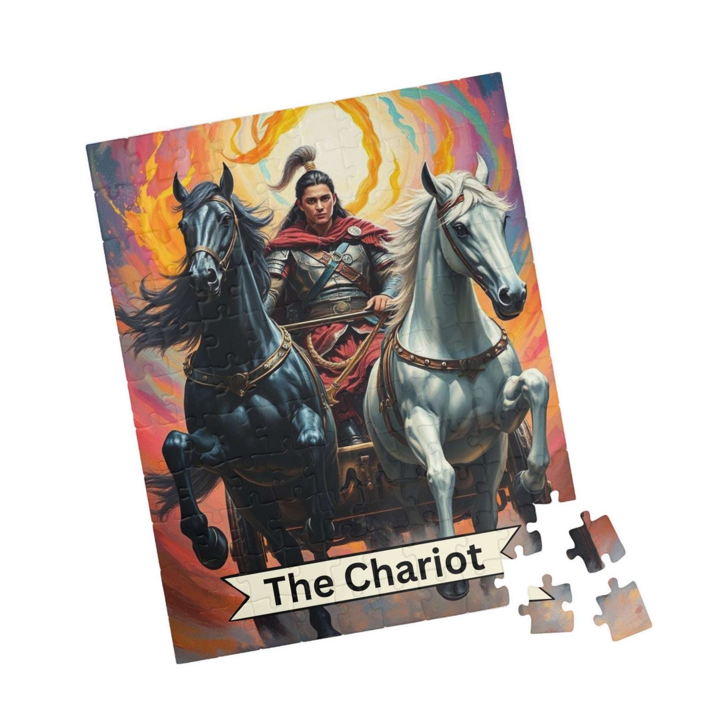 Mystical Chariot Puzzle - Tarot Card Style Jigsaw 110, 252, 520, 1014-piece, Gift, Game Night, Family Fun, Mind Teaser, Collector's Item 110 pcs (Vertical) Puzzle The Puzzle Chest