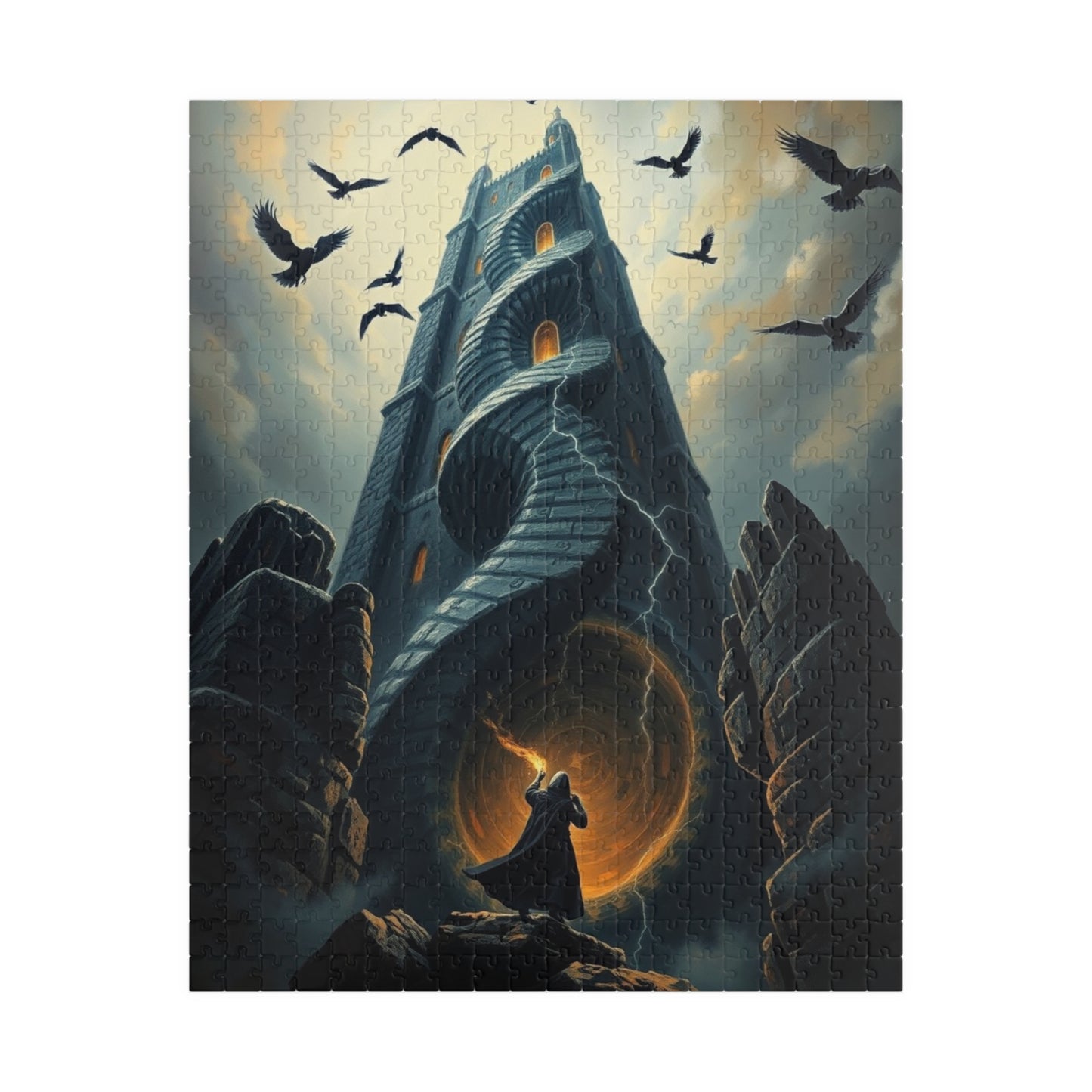 Gothic Tower Puzzle - 110/252/520/1014-Piece Jigsaw Game for Adults, Fantasy Art, Unique gift, Family Fun Indoor Activity, Brain Teaser 520 pcs (Vertical) Puzzle The Puzzle Chest
