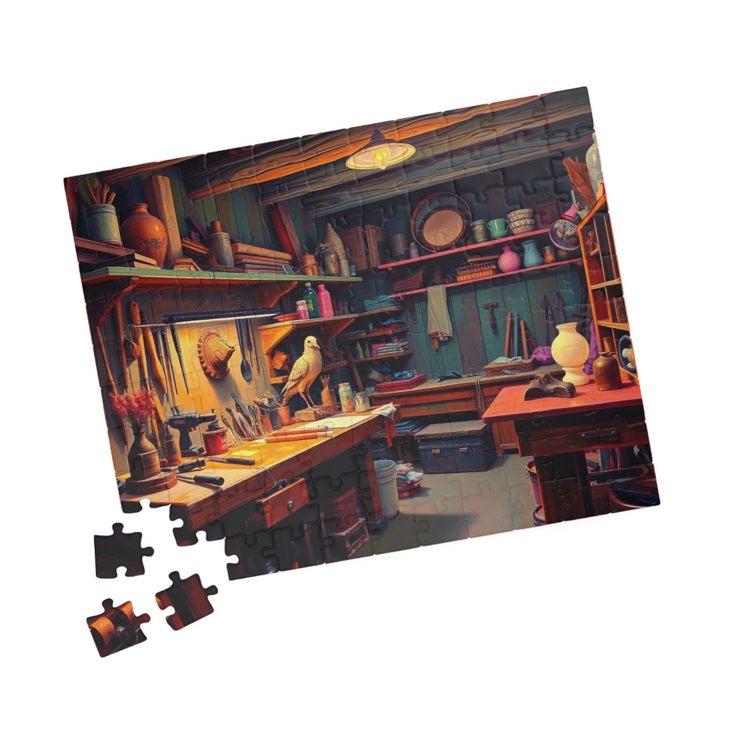 Woodworking Workshop Puzzle, Jigsaw Game for Adults Teens and Seniors, 110/252/520/1014-Piece, Entertaining Staycation Pastime, Mindful Gift Puzzle The Puzzle Chest