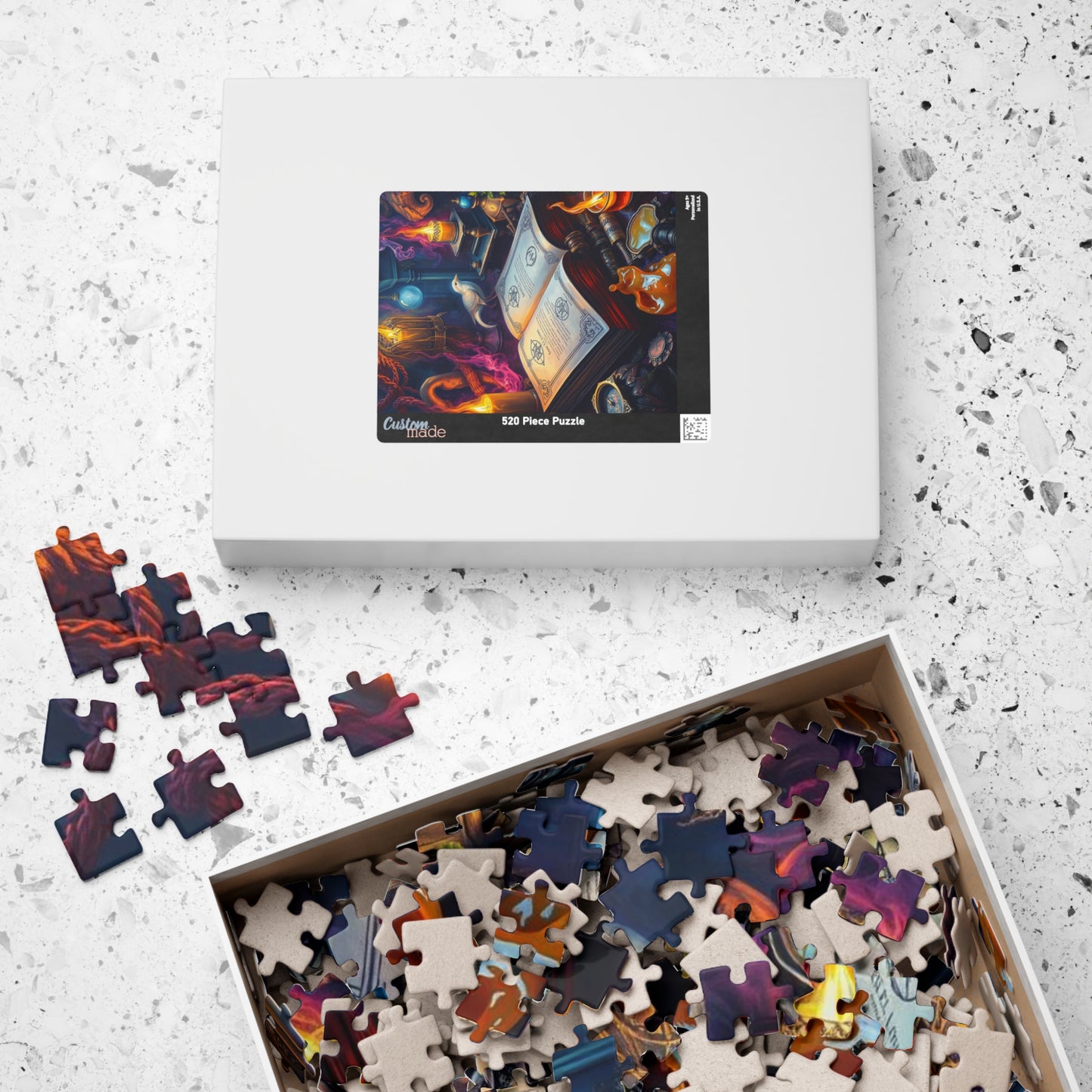 Cursed Ink Ritual - Mystical Spellbook Puzzle, Enchanting Halloween Jigsaw for Puzzle Lover Gothic Gift for Friend, Game Night, Brain Teaser