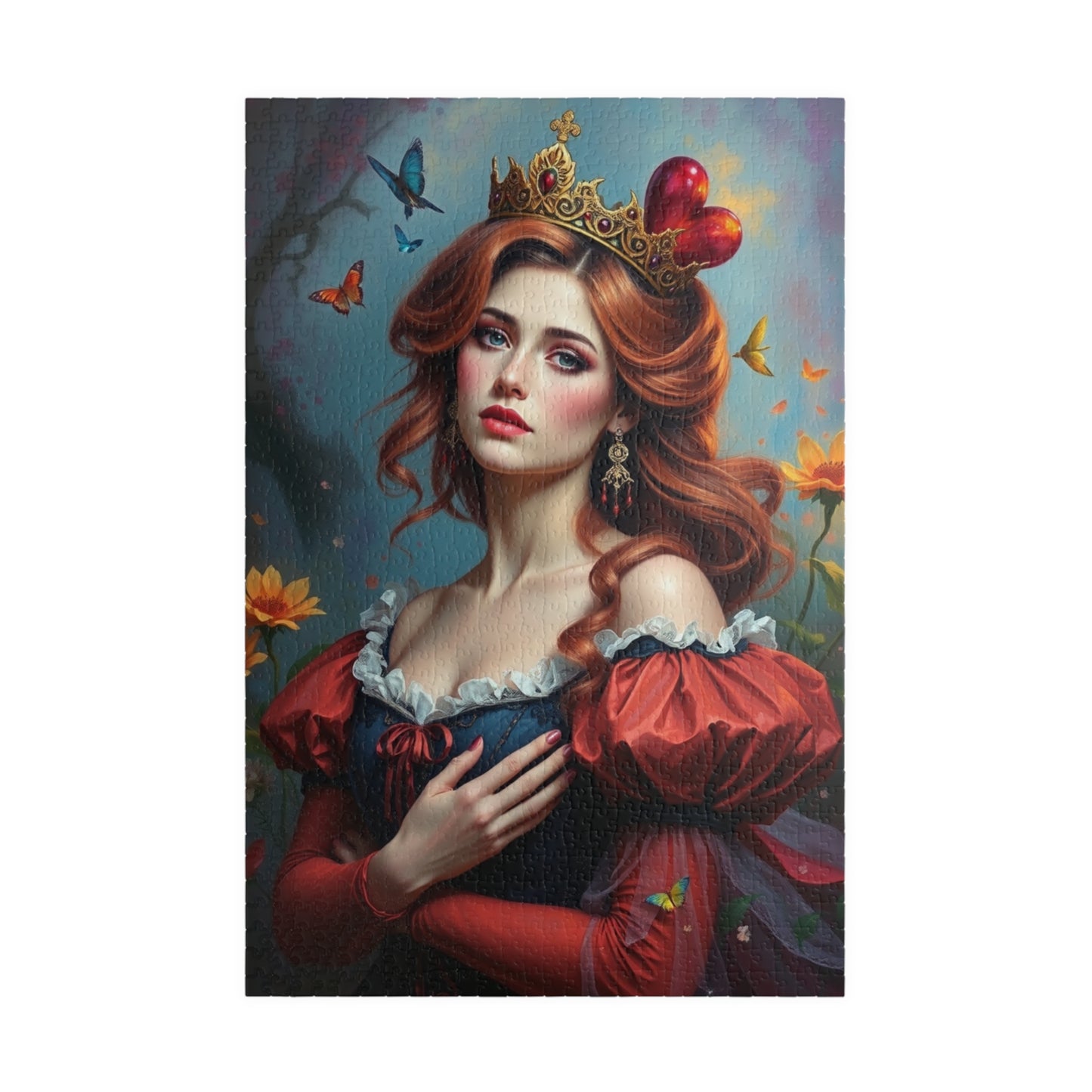 Jigsaw Puzzle - Woman in Queen of Hearts Costume, 110 252 520 1014 Pieces, Fun Family Activity, Relaxing Hobby, Gift Idea, Party Game, Home 1014 pcs (Vertical) Puzzle The Puzzle Chest