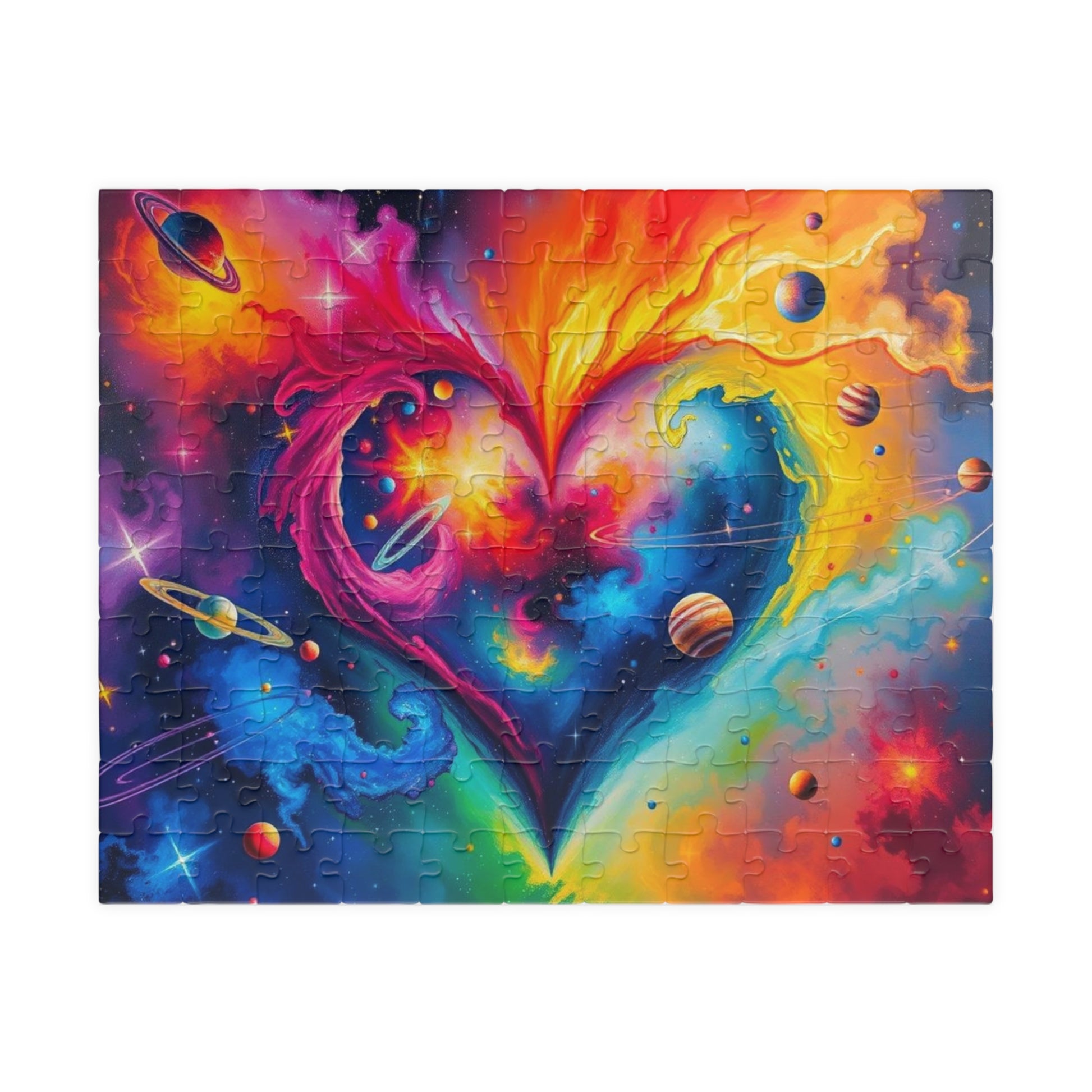 Celestial Love Jigsaw Puzzle, Pride Galaxy Puzzle, Cosmic Heart Puzzle, LGBTQ+ Puzzle 110 pcs (Horizontal) Puzzle The Puzzle Chest