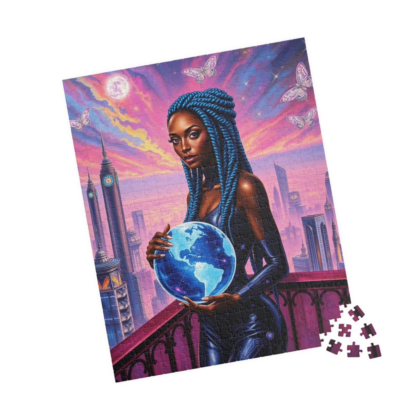 Futuristic African American Woman Art Puzzle - Empowering Black Female Representation, Mindful Activity, Art Lover Gift, Family or Solo Fun Puzzle The Puzzle Chest