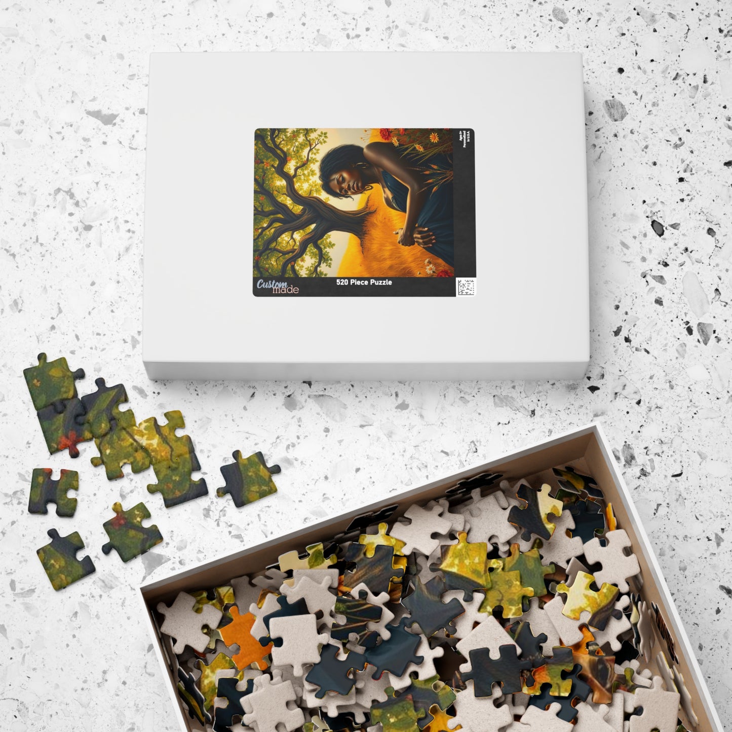 Sacred Summer - A Black Art Jigsaw Puzzle, Black Woman Under the Tree of Life, Serene Nature Scene, Afrocentric Gift for Puzzle Lovers Puzzle The Puzzle Chest
